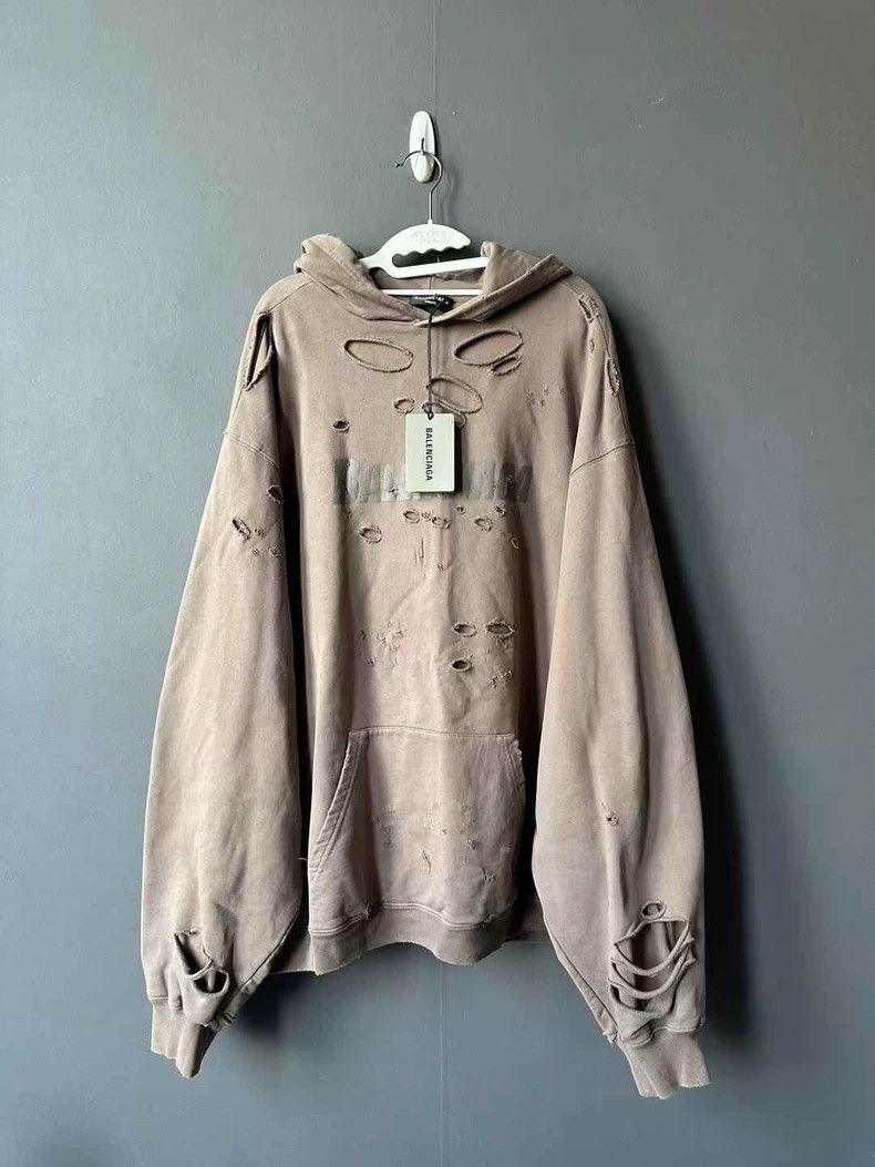 Balenciaga Balenciaga Brown Havoc Hoodie 2501-Nextarrow Size US S / EU 44-46 / 1 - 1 Thumbnail