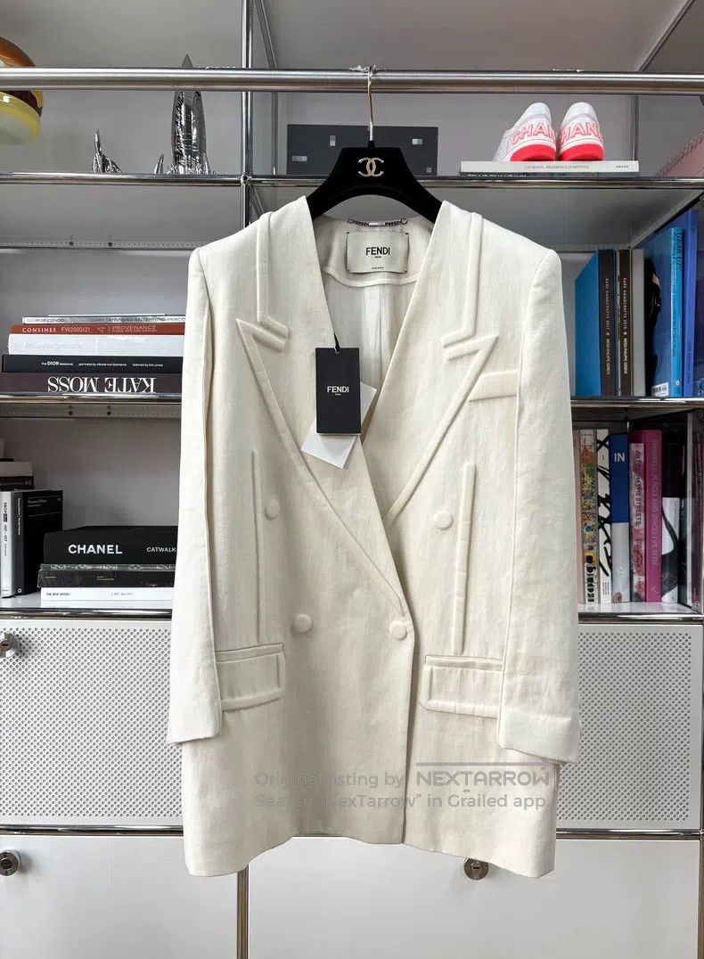 Fendi Fendi Off-White Textured Suit Jacket Size XS / US 0-2 / IT 36-38 - 1 Thumbnail