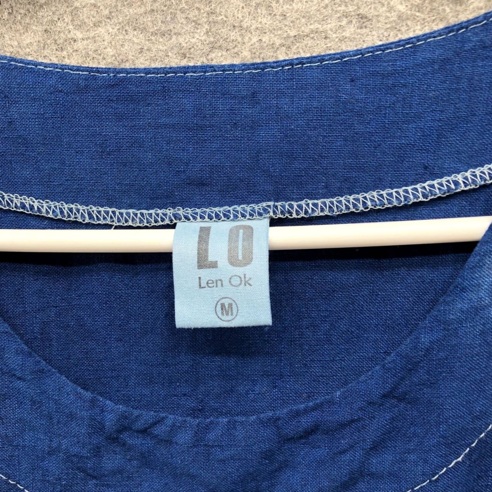 Vintage VINTAGE Len Ok Linen Midi Dress Womens M Blue 3/4 Sleeve Wrap Tie Belt Waist Pockets Bohemian Peasant Casual Travel Mens Womens Size M / US 6-8 / IT 42-44 - 4 Thumbnail