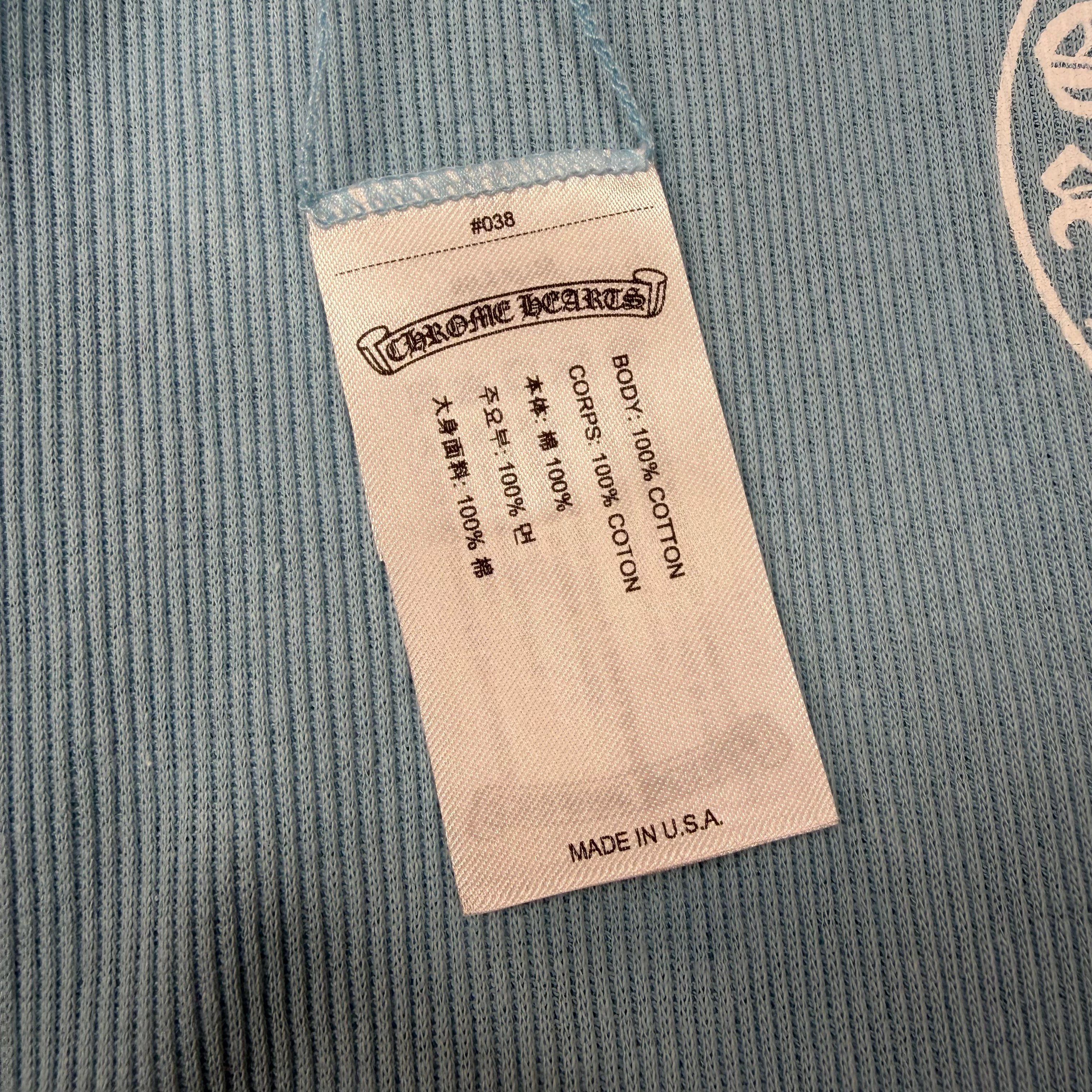 Chrome Hearts Chrome Hearts Horseshoe Baby Blue Ribbed Tank XL Size US XL / EU 56 / 4 - 7 Thumbnail