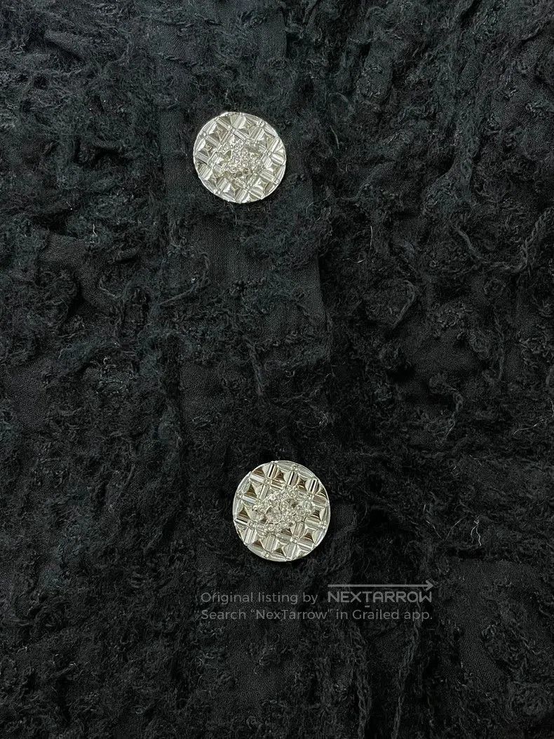 Chanel Chanel 22A Black Fuzzy Jacket with Crystals. Size US M / EU 48-50 / 2 - 2 Thumbnail