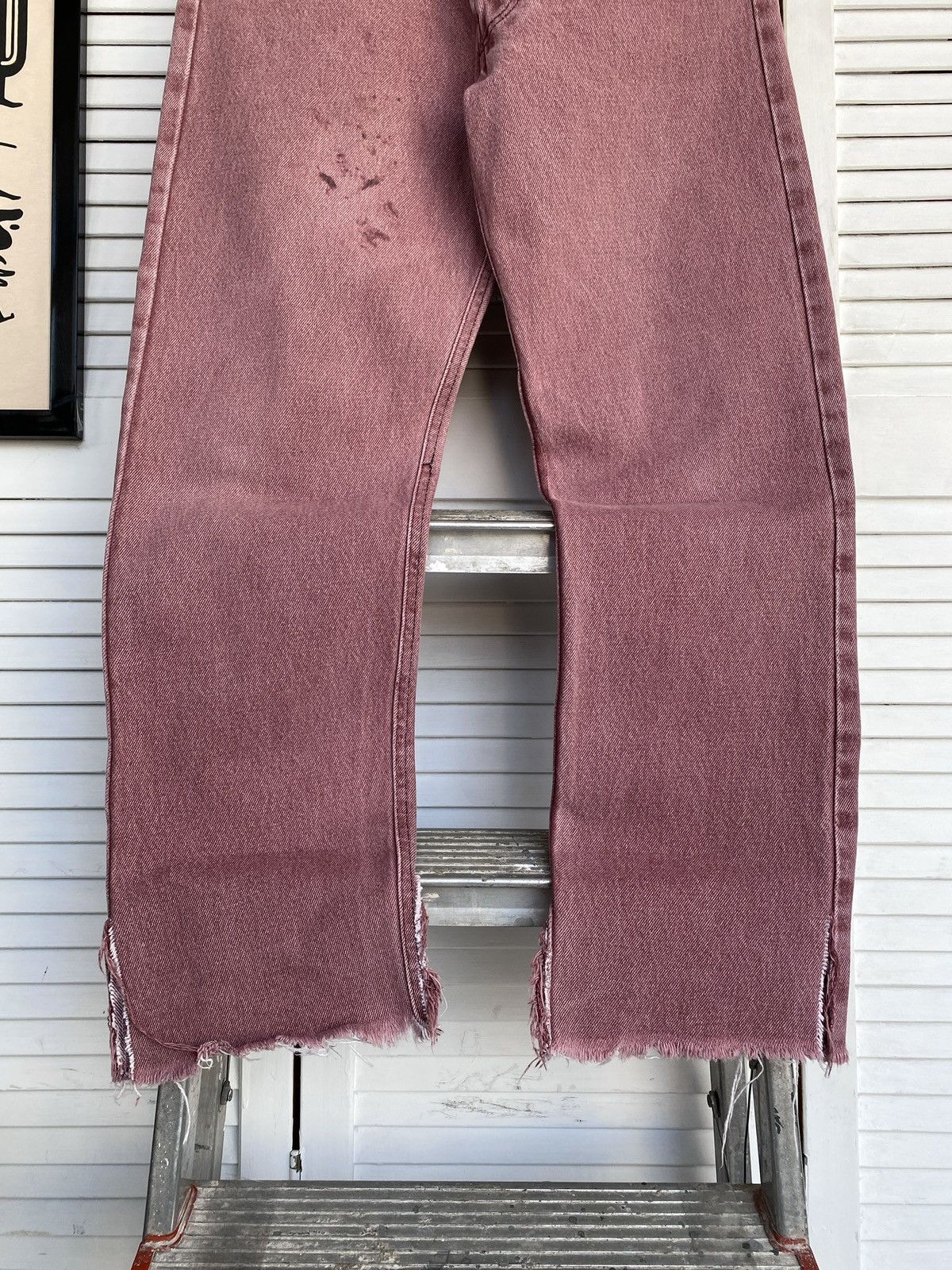 Levi's × Vintage Vintage Levi’s 501 Hand-Dyed Burgundy Denim Jeans Pants USA Size US 28 / EU 44 - 3 Thumbnail
