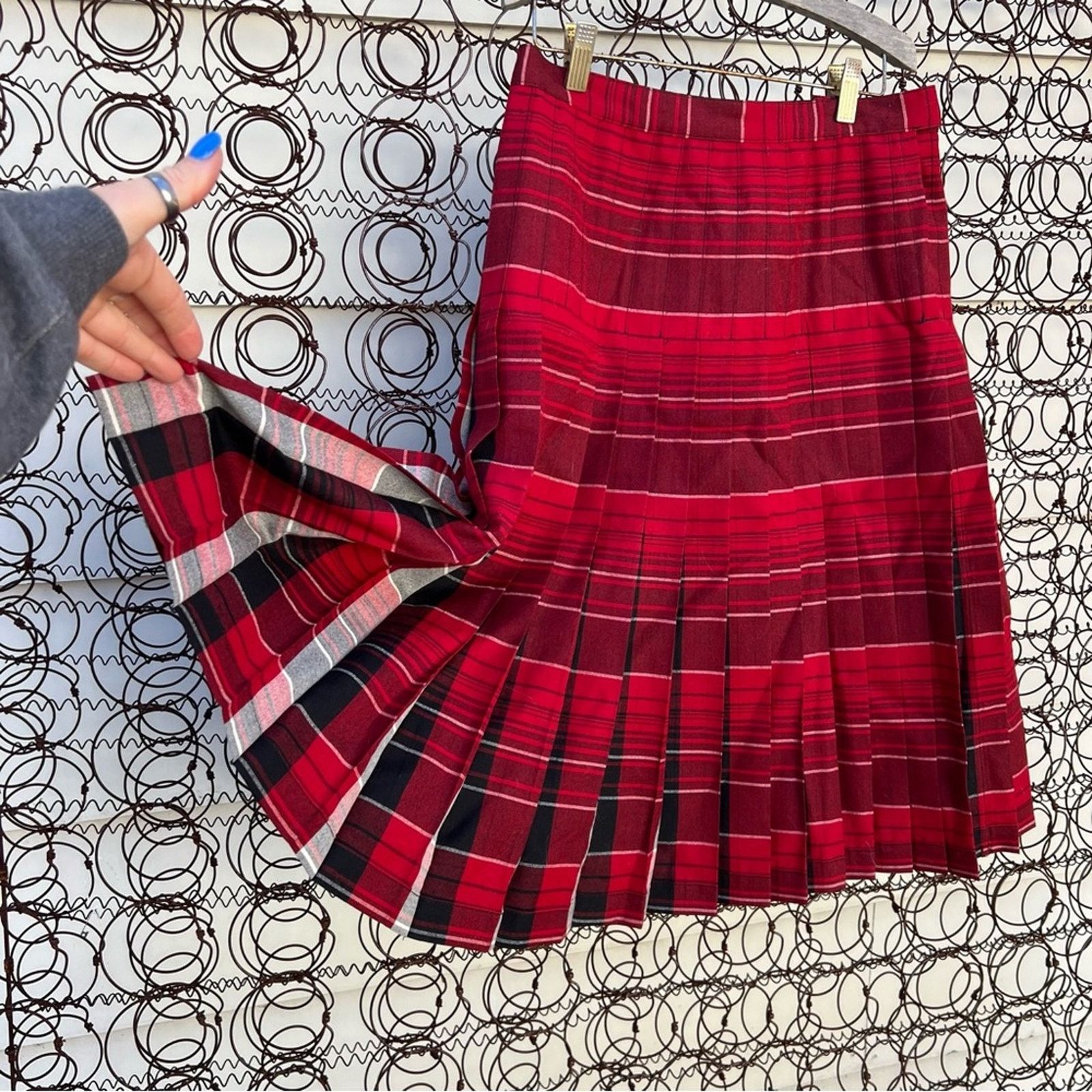 Pendleton Pendleton Wool reversible red black tartan plaid pleat skirt Size 28" / US 6 / IT 42 - 1 Thumbnail
