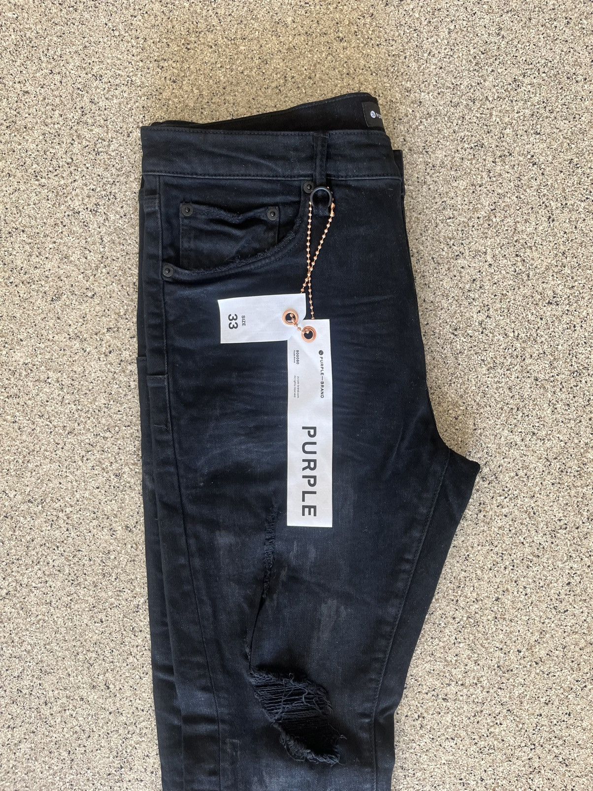 Purple Brand Purple Jeans Distressed Mens Slim Fit P001 Black Oil