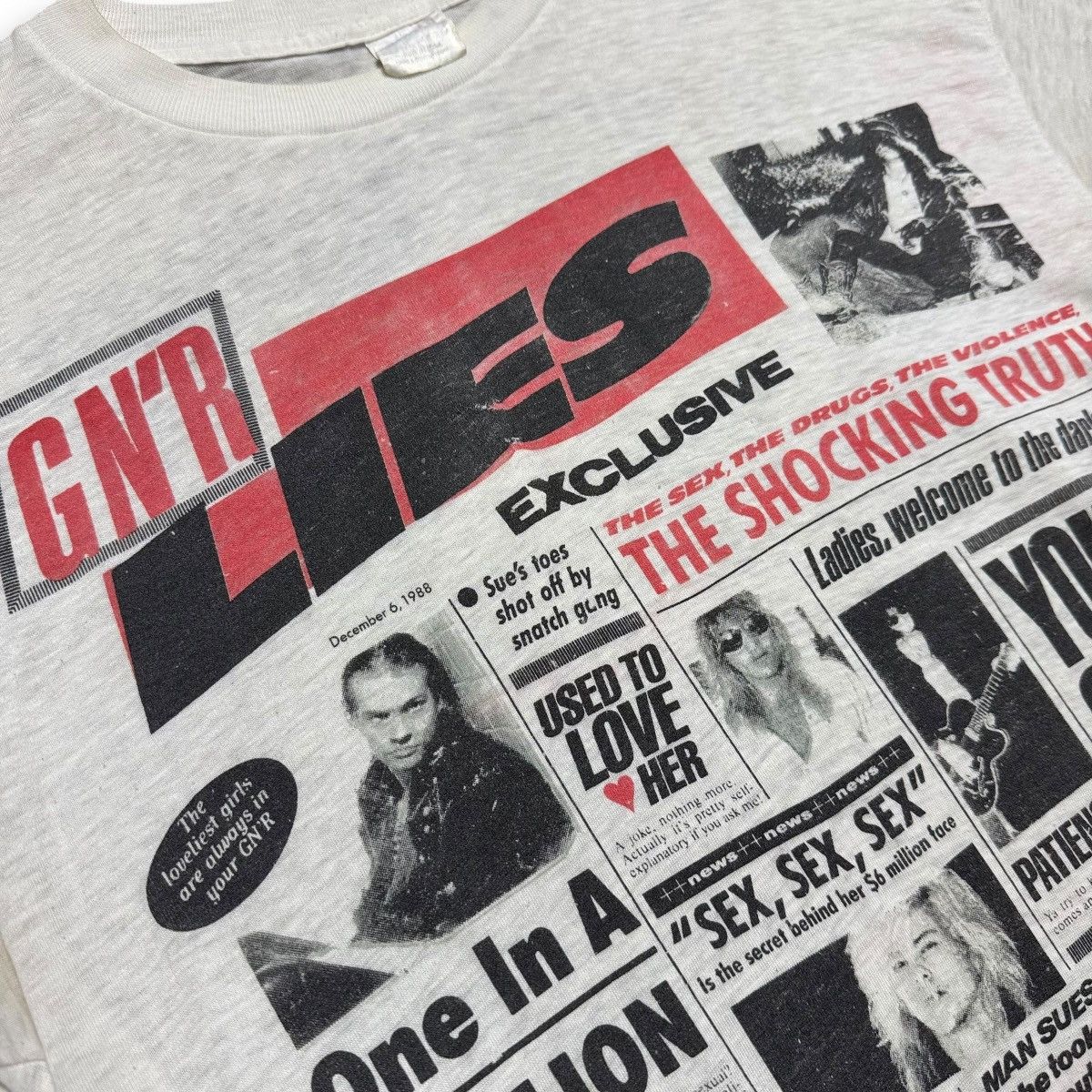Vintage 1989 Guns N Roses GN’R Lies Album Promo Tshirt Size US M / EU 48-50 / 2 - 15 Thumbnail
