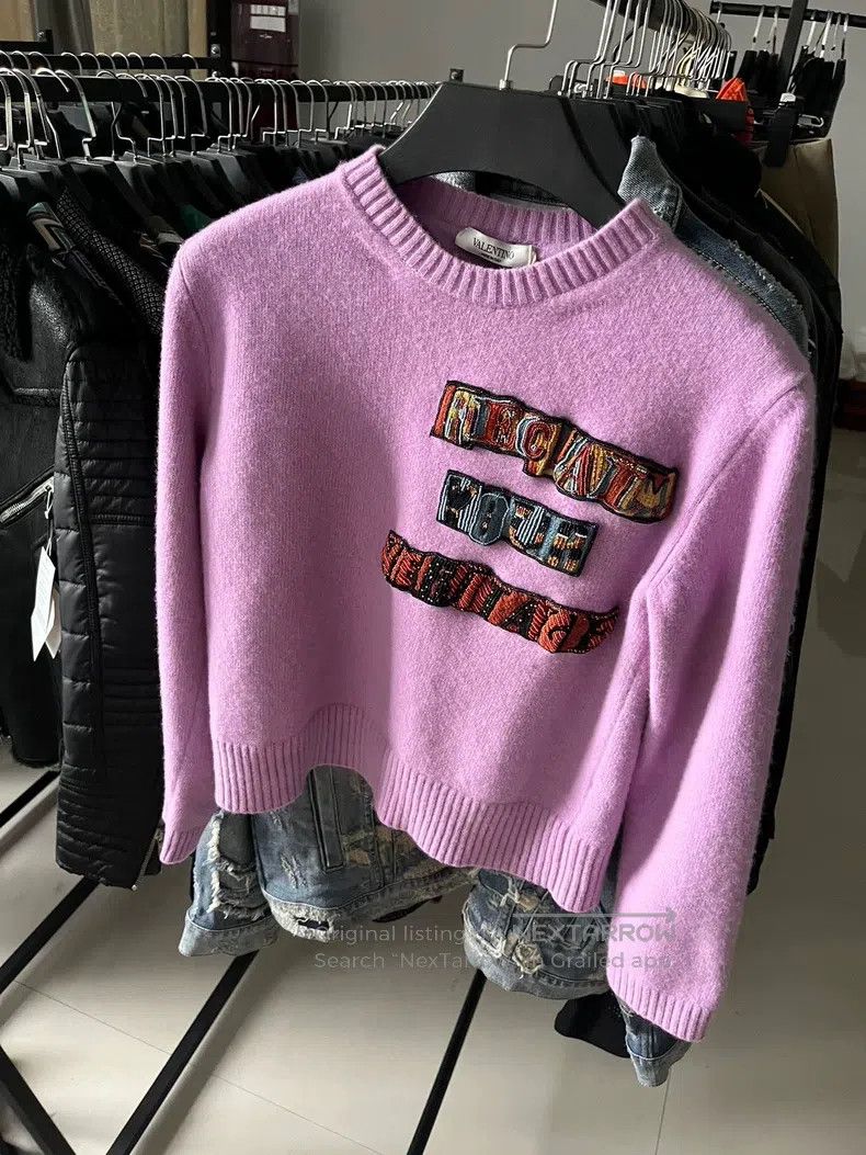 Valentino Valentino Heavy beaded embroidered wool and cashmere sweat Size M / US 6-8 / IT 42-44 - 1 Thumbnail