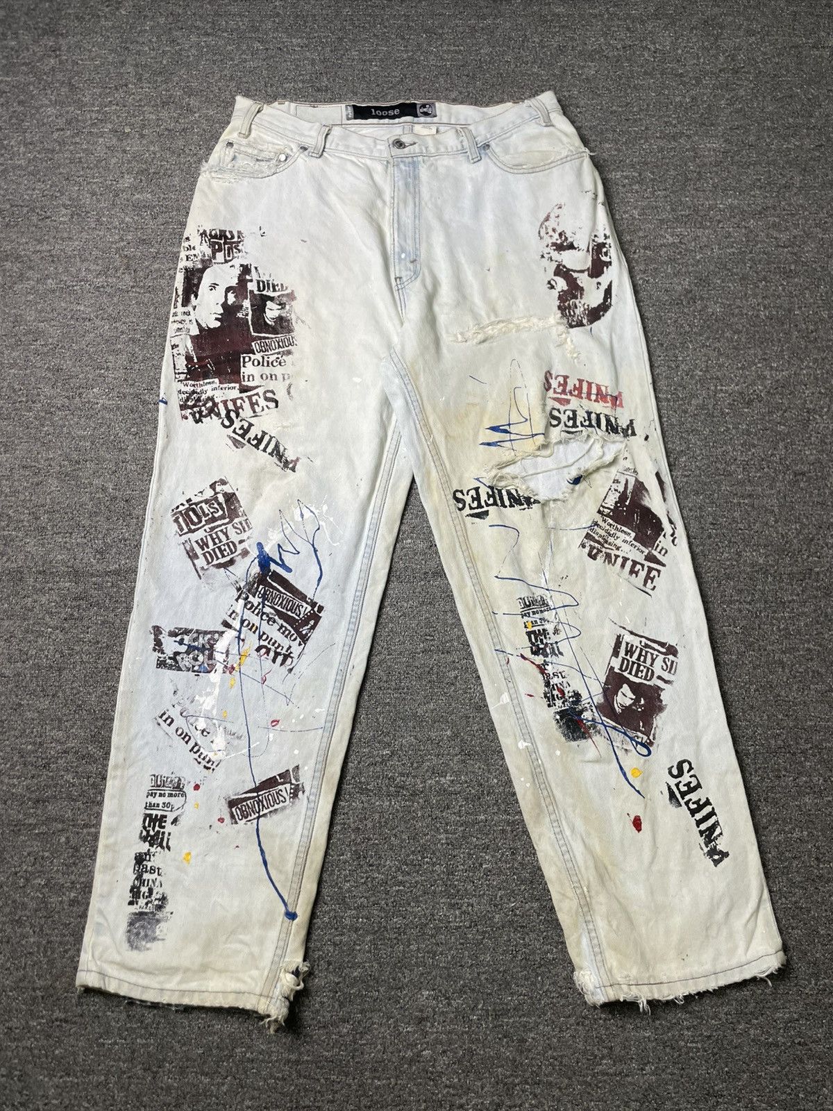 Levi's Vintage Levis Custom Print Denim Jeans (74) Size US 35 - 1 Thumbnail