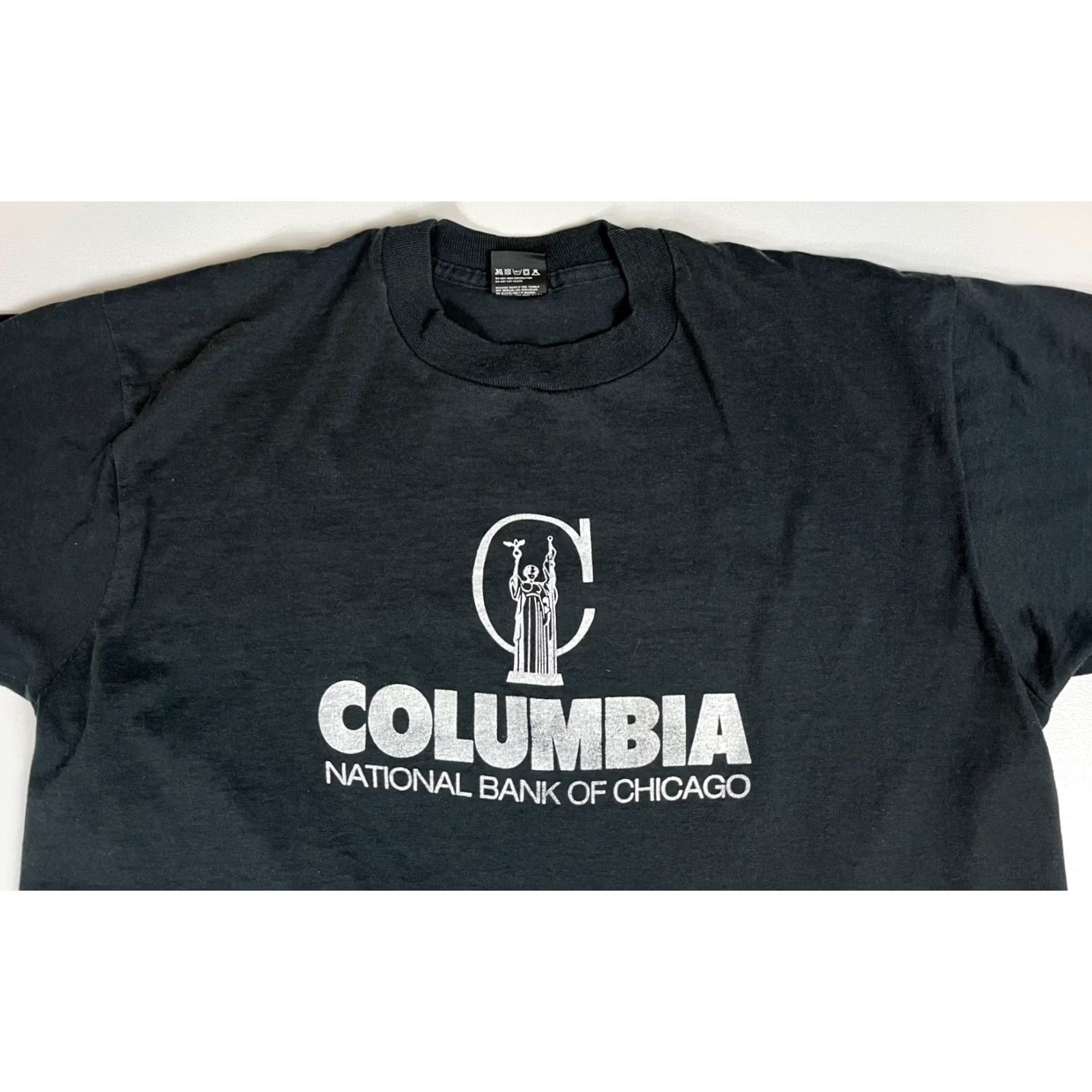 Vintage VINTAGE Columbia National Bank of Chicago T-Shirt Double-Sided XL Mens 90s Black Screen Stars Best Size XL Size US XL / EU 56 / 4 - 3 Thumbnail