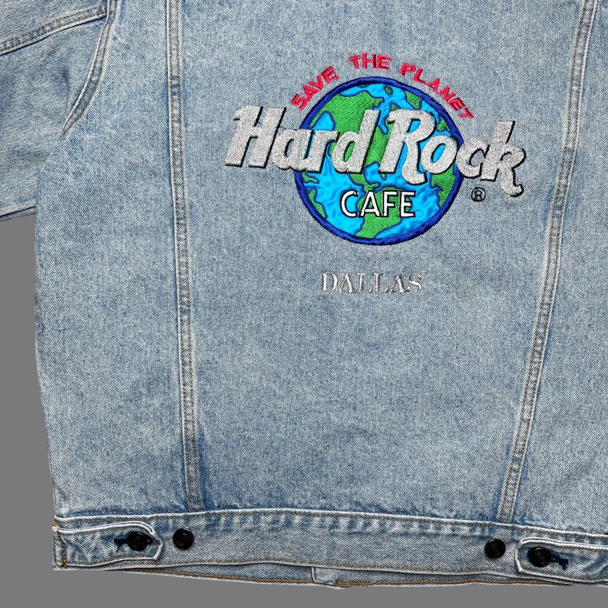 Hard Rock Cafe × Vintage Vtg 1990s Hard Rock Cafe Save The Planet Dallas Denim Jacket Size US S / EU 44-46 / 1 - 7 Thumbnail