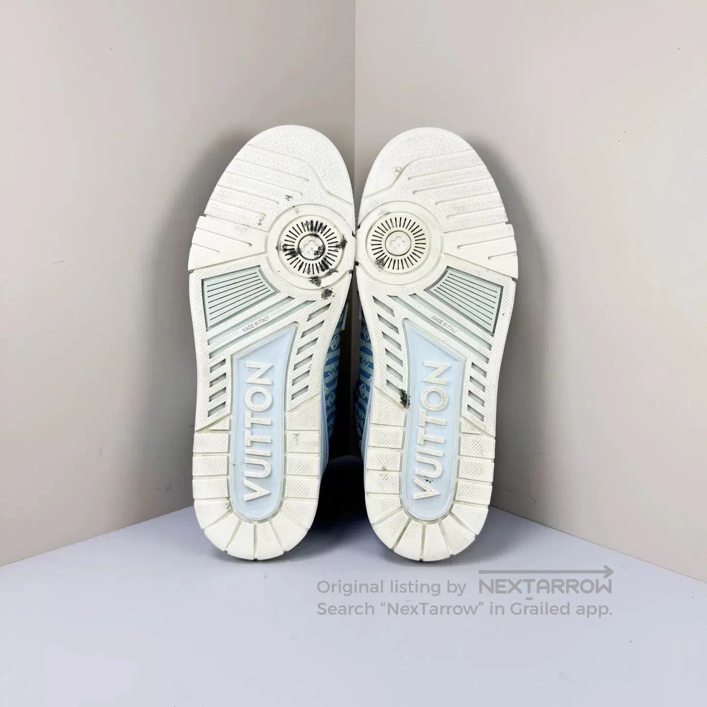 Louis Vuitton louis vuitton blue white striped trainer shoes. Size US 7 / EU 40 - 5 Thumbnail