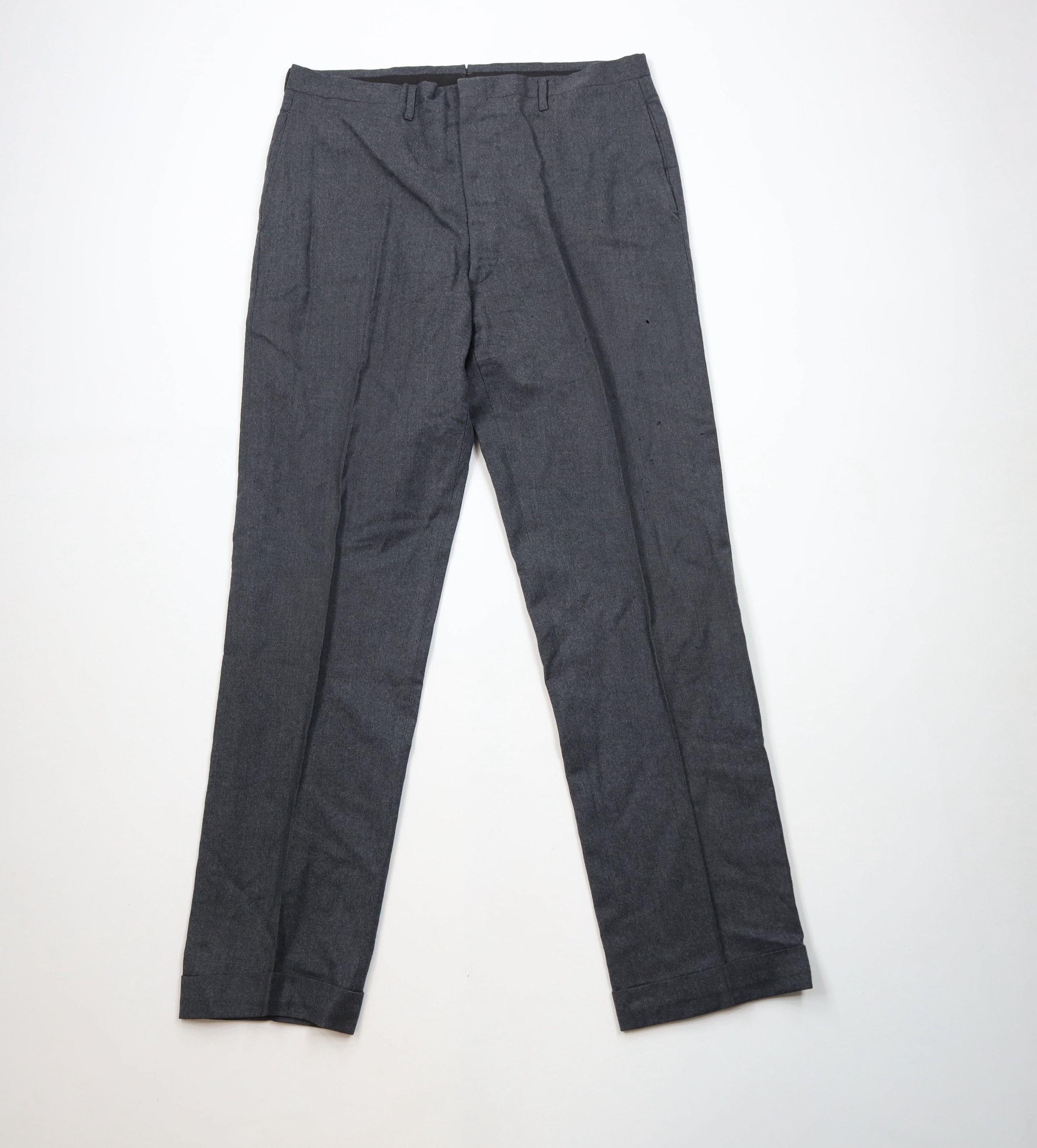 Vintage Vintage 50s 60s Streetwear Wool Cuffed Chino Pants Gray USA Size US 36 / EU 52 - 1 Thumbnail