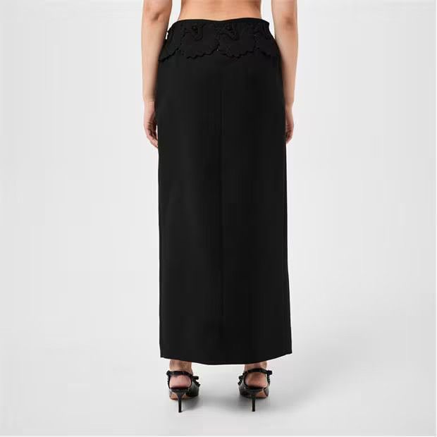 Valentino o1s22i1n0924 Mid-Length Wool Silk Skirt in Black Size 28" / US 6 / IT 42 - 3 Thumbnail