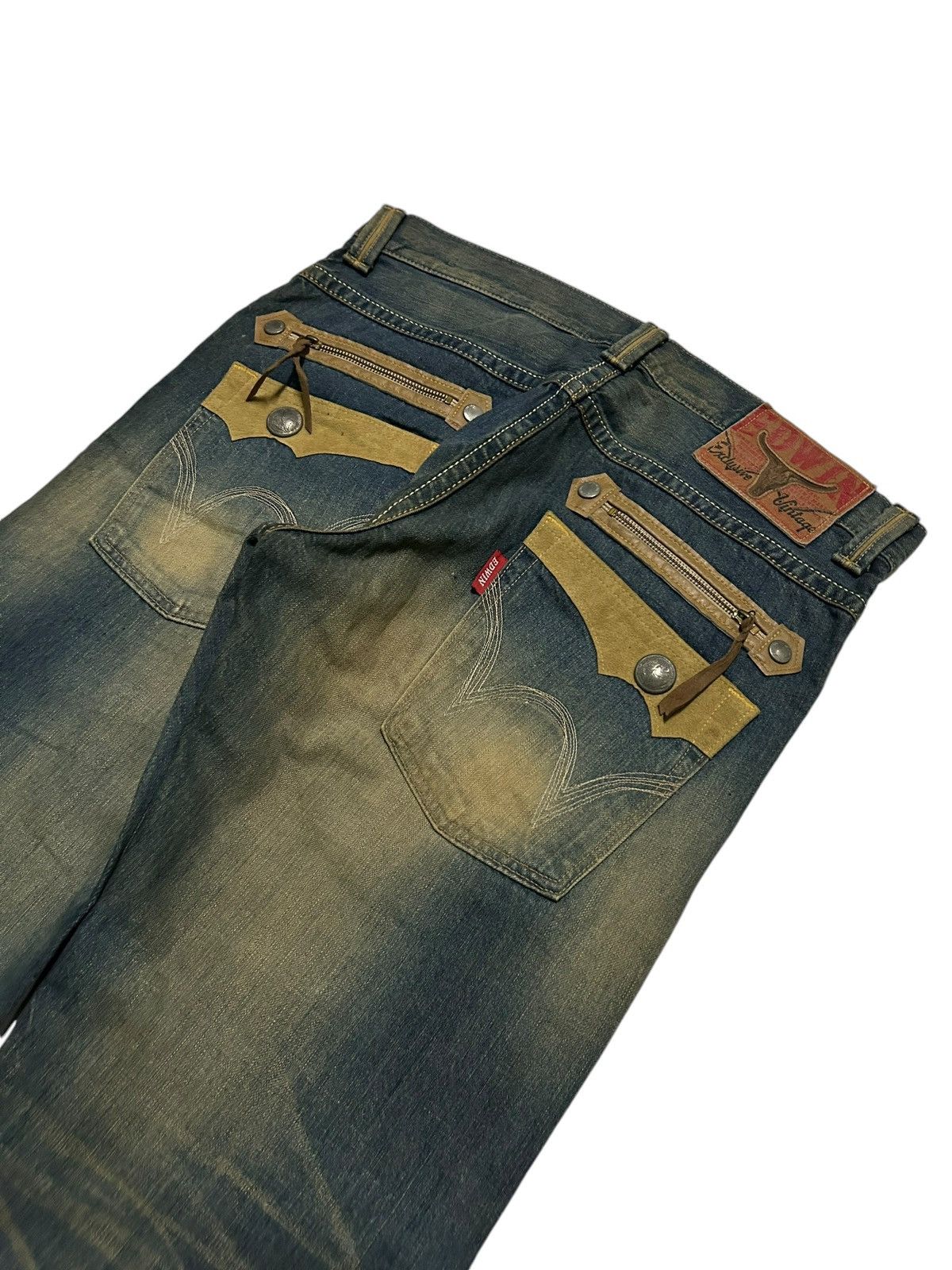 Edwin × Japanese Brand × Tornado Mart Edwin Exlusive Vintage Distressed Mud Wash Rare Denim 🎌☠️ Size US 37 - 9 Thumbnail