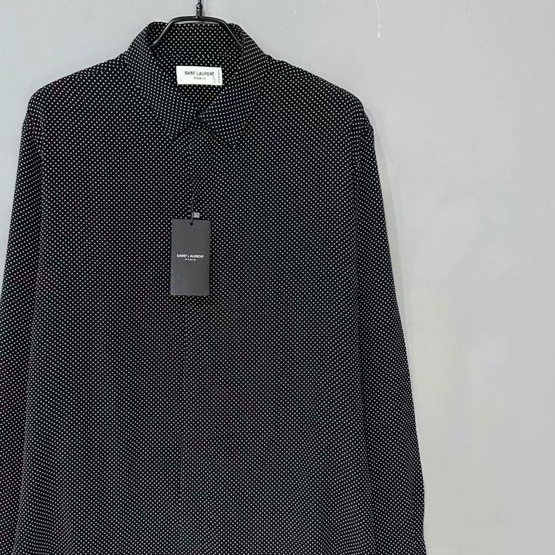 Saint Laurent Paris Saint Laurent Paris Polka-dot silk long-sleeve shirt 2505-N Size US XXS / EU 40 - 2 Thumbnail