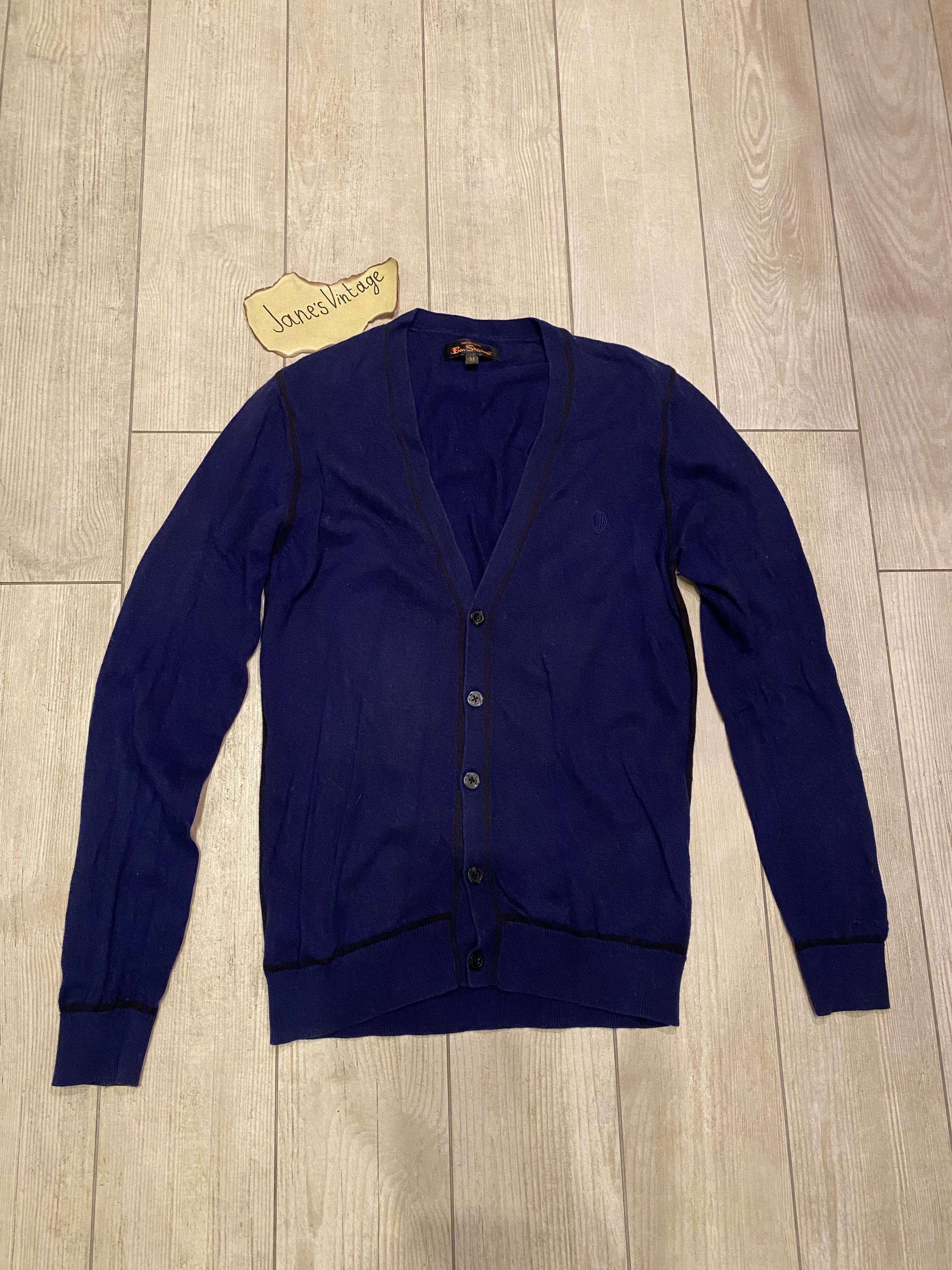 Ben Sherman Ben Sherman Blue Cardigan – Merino Wool & Cotton 💙✨ Size US M / EU 48-50 / 2 - 1 Thumbnail