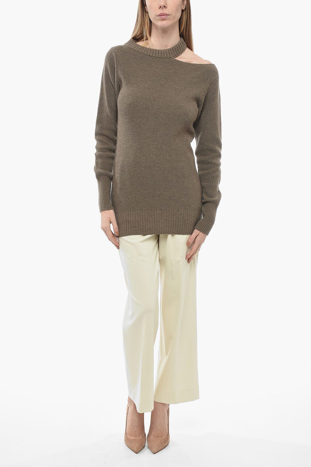 Sacai og1mm0724 Wool Oversized Sweater in Brown Size L / US 10 / IT 46 - 4 Thumbnail