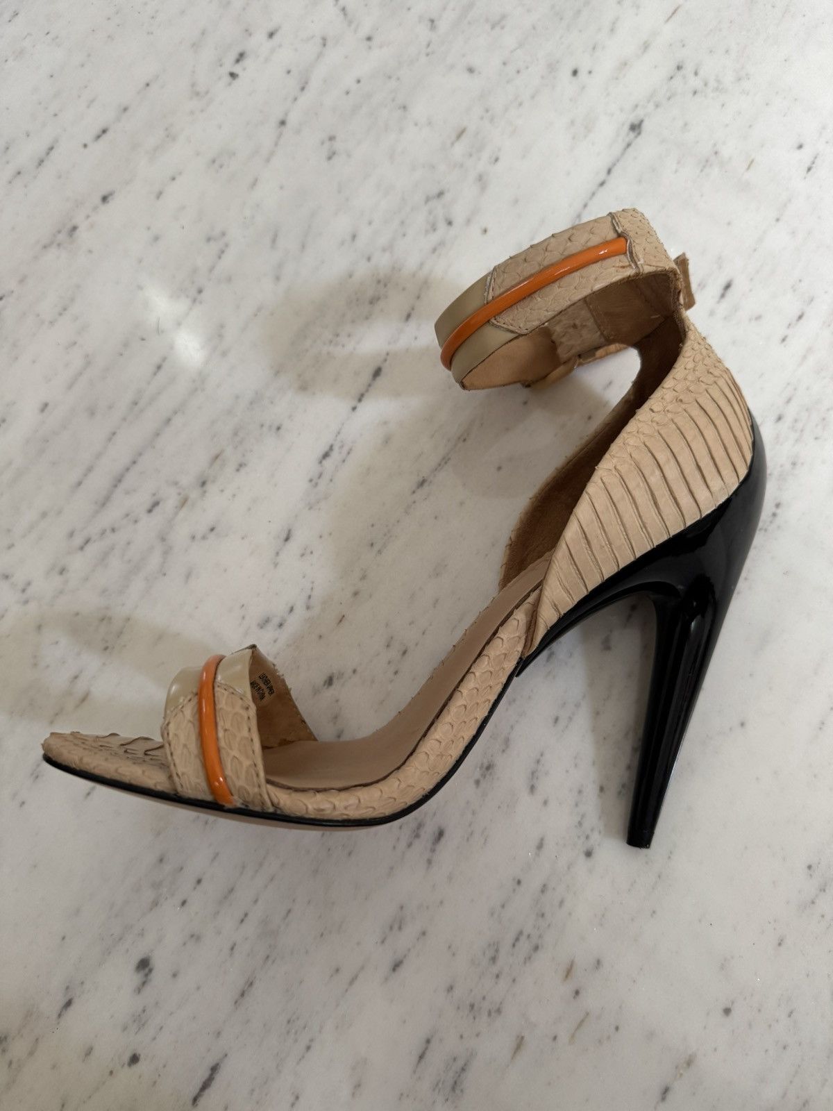 Designer × L.A.M.B. L.A.M.B leather beige and orange strap heels Size US 6.5 / IT 36.5 - 6 Thumbnail