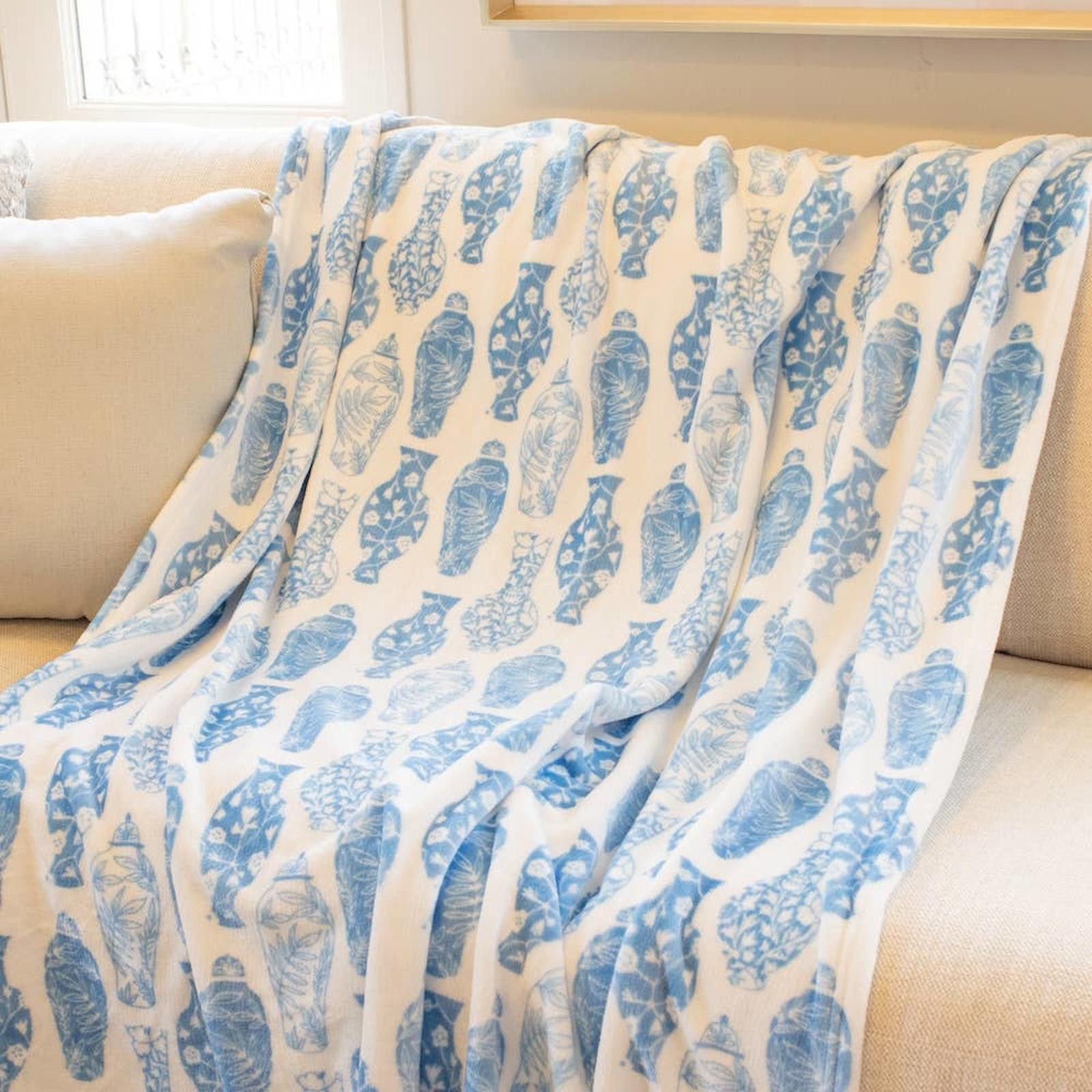 Other Claire Chinoiserie Throw Blue/White 50x60 Size ONE SIZE - 2 Thumbnail