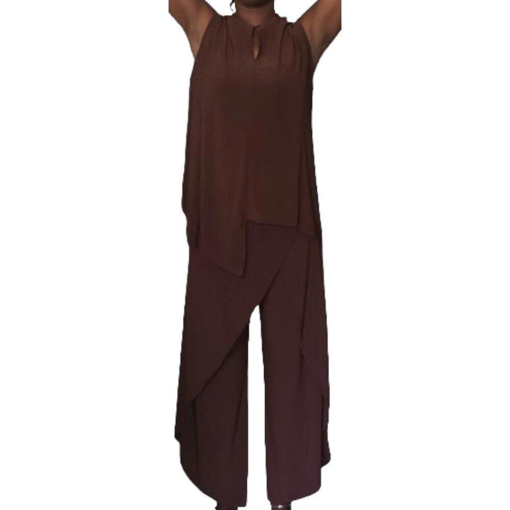 Designer CT1682 Patchington Mandarin Sleeveless Tank & Wrap Pant Size ONE SIZE - 1 Thumbnail