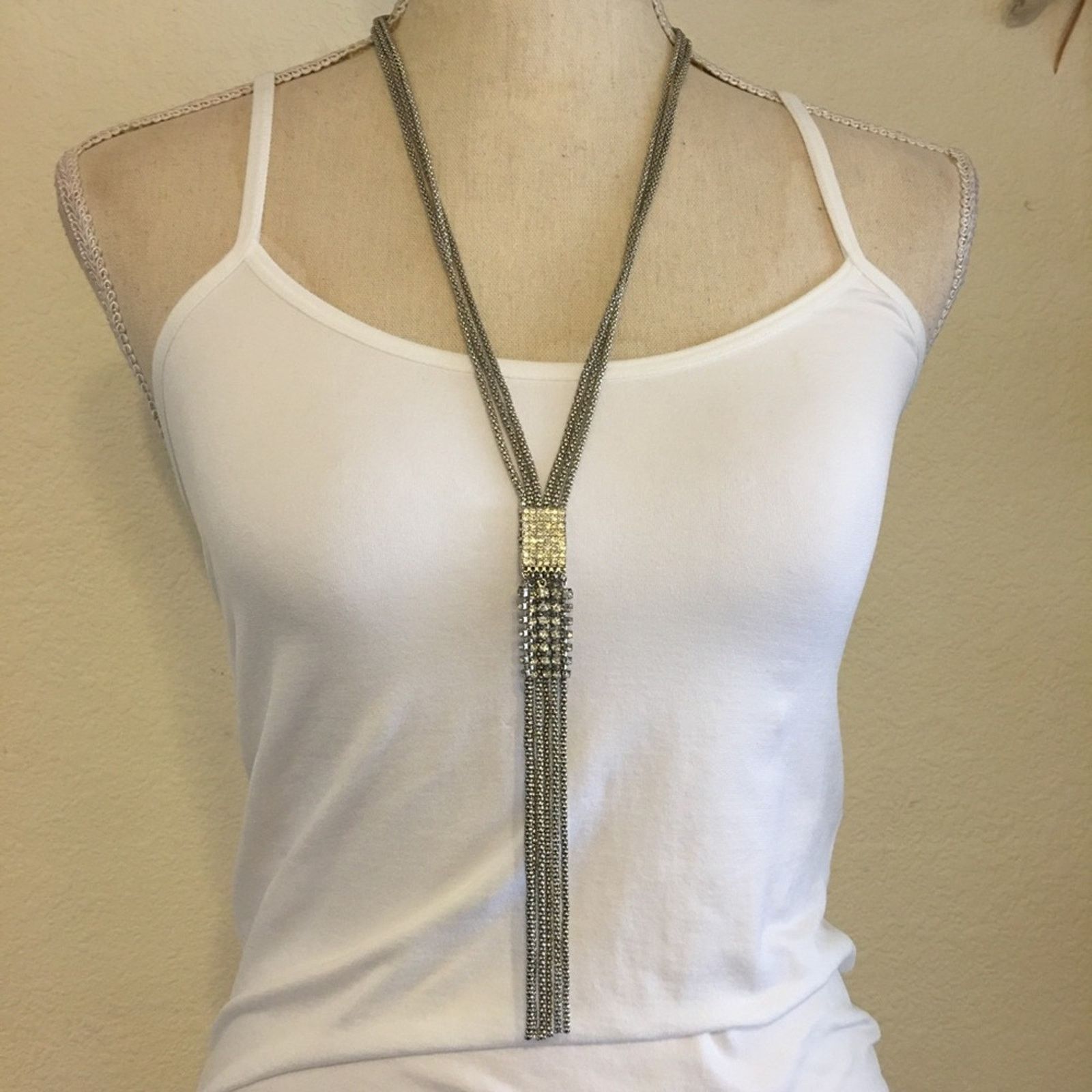 Vintage Vintage rope chain rhinestone fringe necklace Size ONE SIZE - 1 Thumbnail