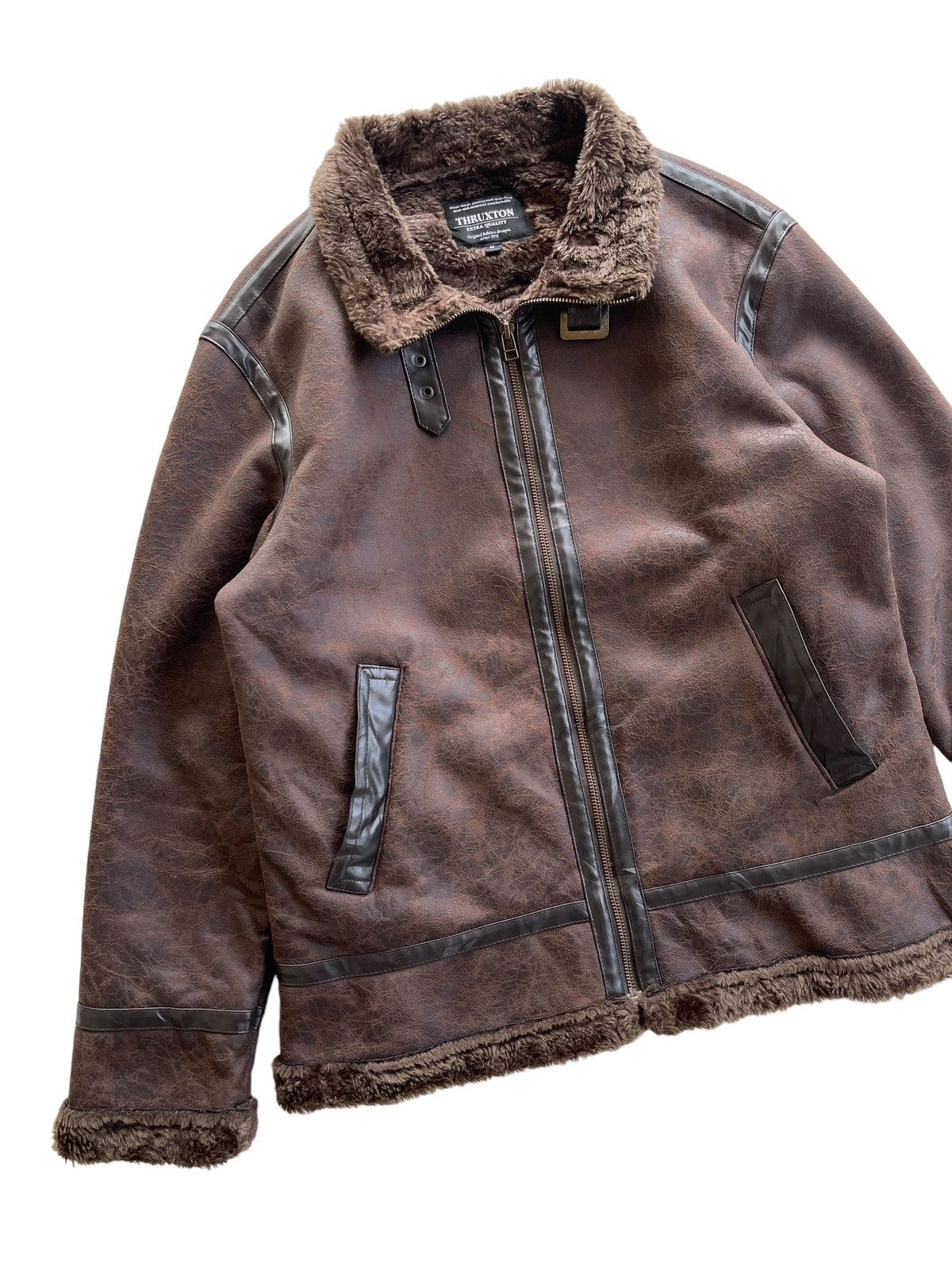Japanese Brand Thruxton Faux Fur Shearling Polyester Jacket Size US M / EU 48-50 / 2 - 7 Thumbnail