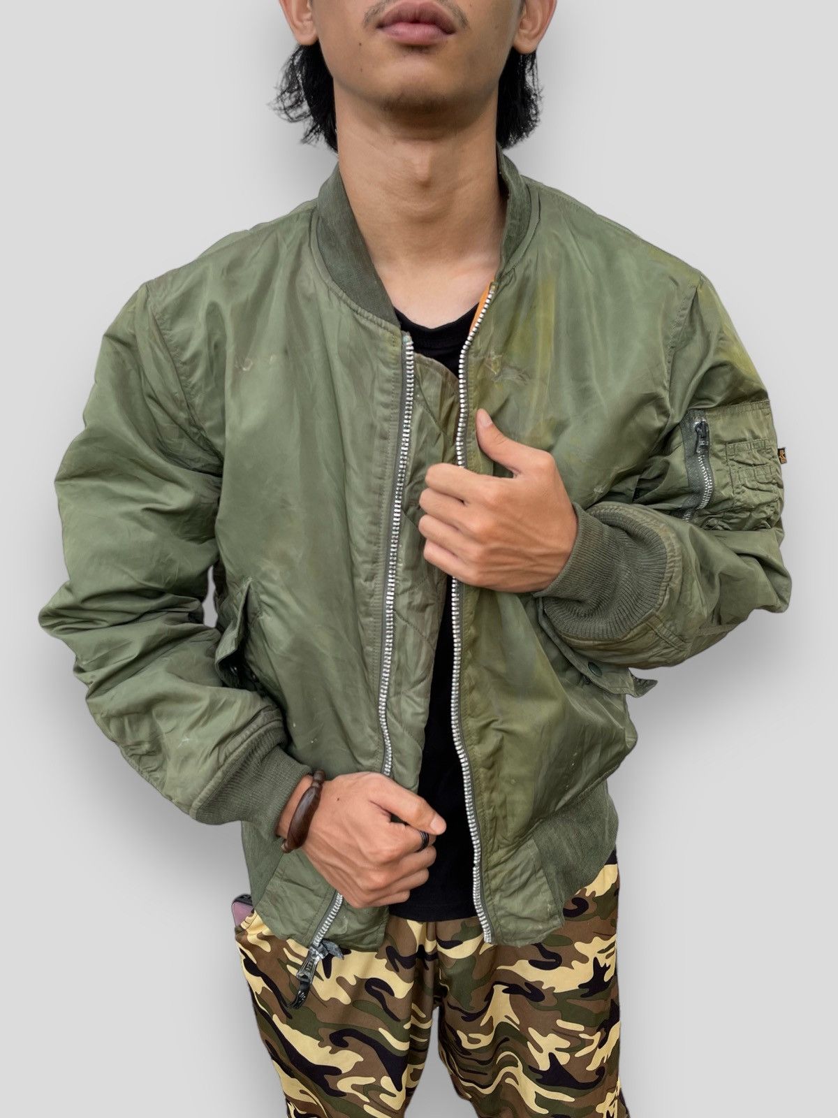 Alpha Industries 🔥Vintage Alpha Industries Ma-1 Flight Bomber Jacket Size US M / EU 48-50 / 2 - 3 Thumbnail