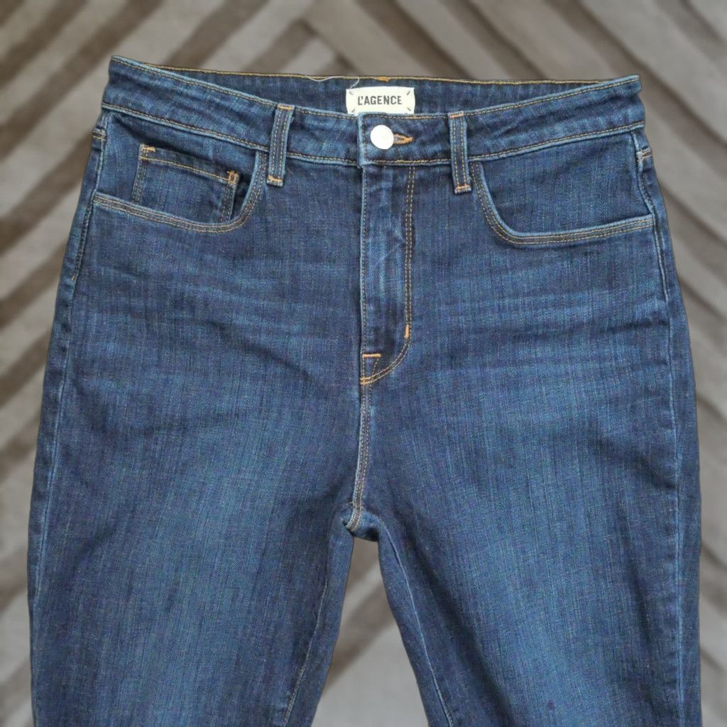 L'AGENCE L'Agence Jeans Women 28 Blue Distressed Dark Wash Holes Grunge Size 30" / US 8 / IT 44 - 1 Thumbnail