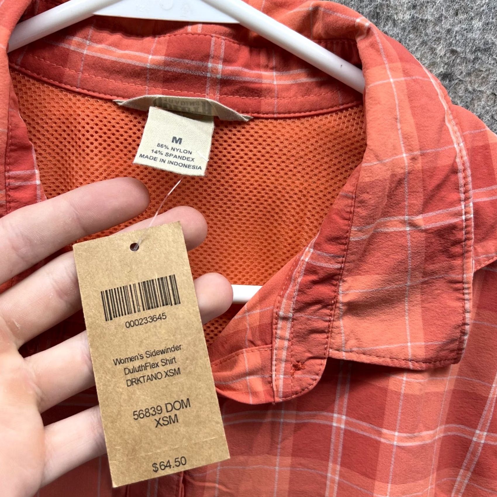 Vintage Duluth Shirt Women Medium Orange Casual Button Down Nylon Spandex Plaid Vented Shirt Shirt Woman Modern Preppy Button-Up Casual All Seasons Size M / US 6-8 / IT 42-44 - 6 Thumbnail