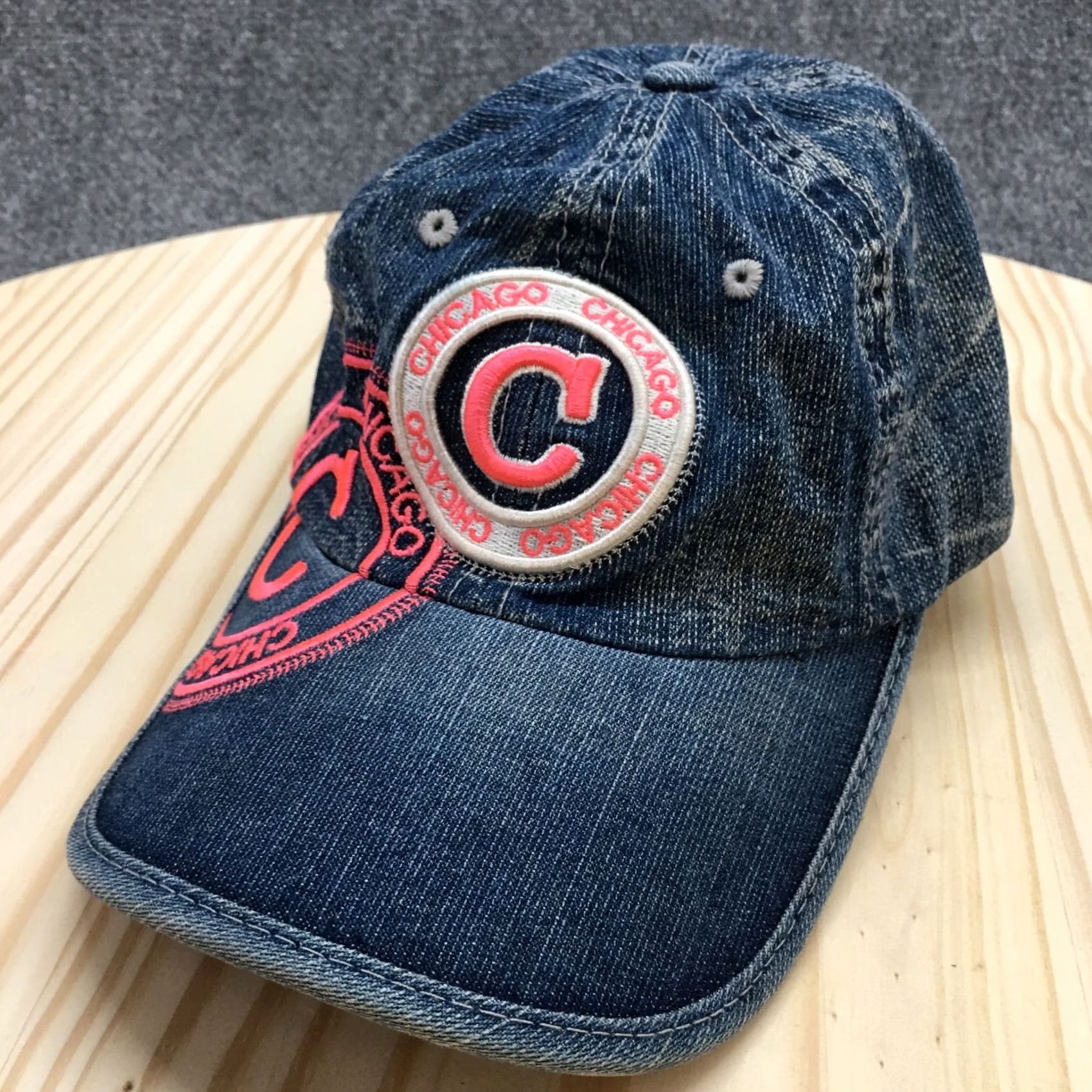 Logo 7 Rubin Ruth Chicago Baseball Cap Womens Blue Pink OS Curved Brim Embroidered Logo Adjustable Cap Size ONE SIZE - 2 Thumbnail