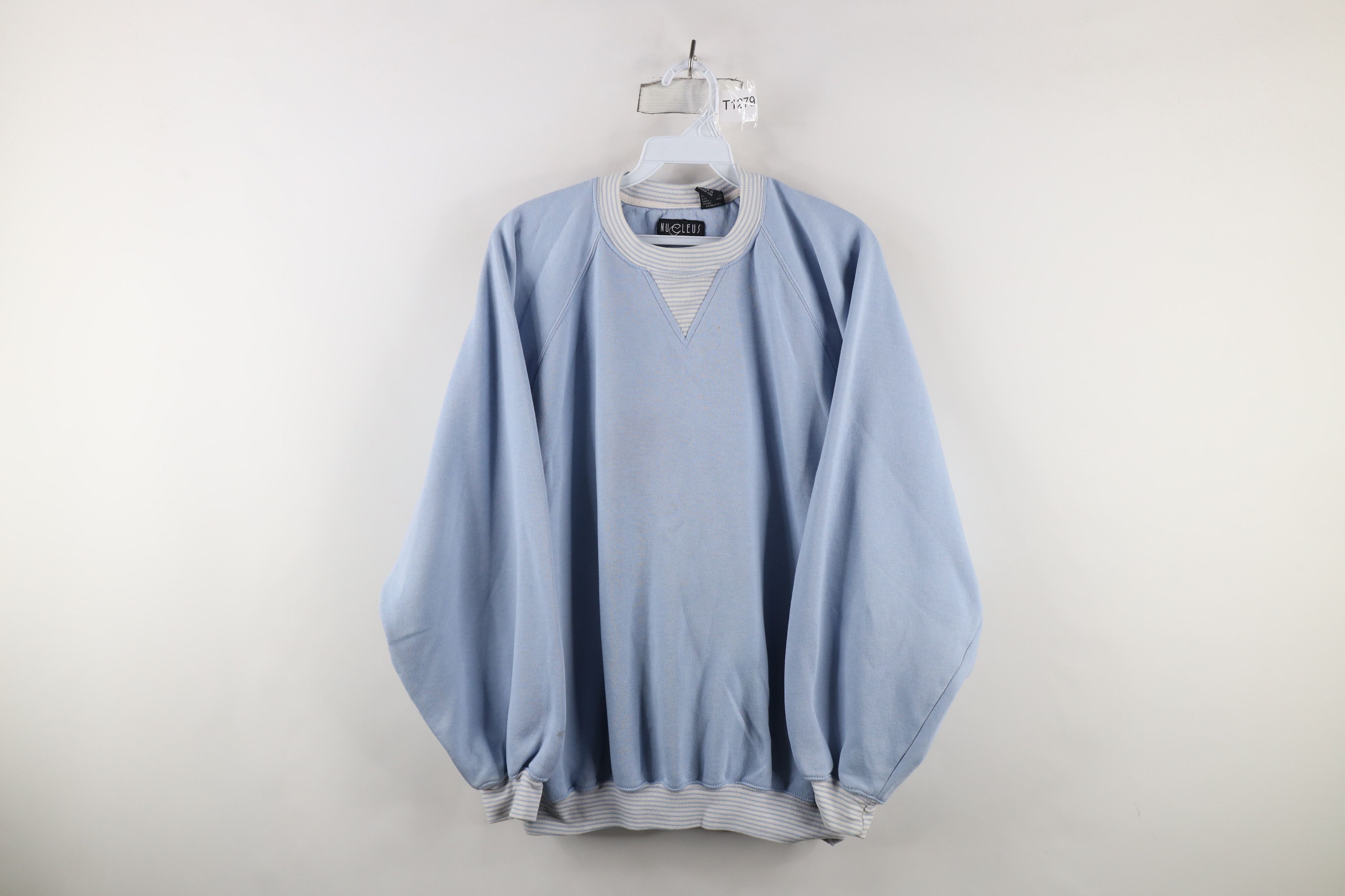 Vintage Vintage 90s Streetwear Crewneck Sweatshirt Light Blue Size XL / US 12-14 / IT 48-50 - 1 Thumbnail