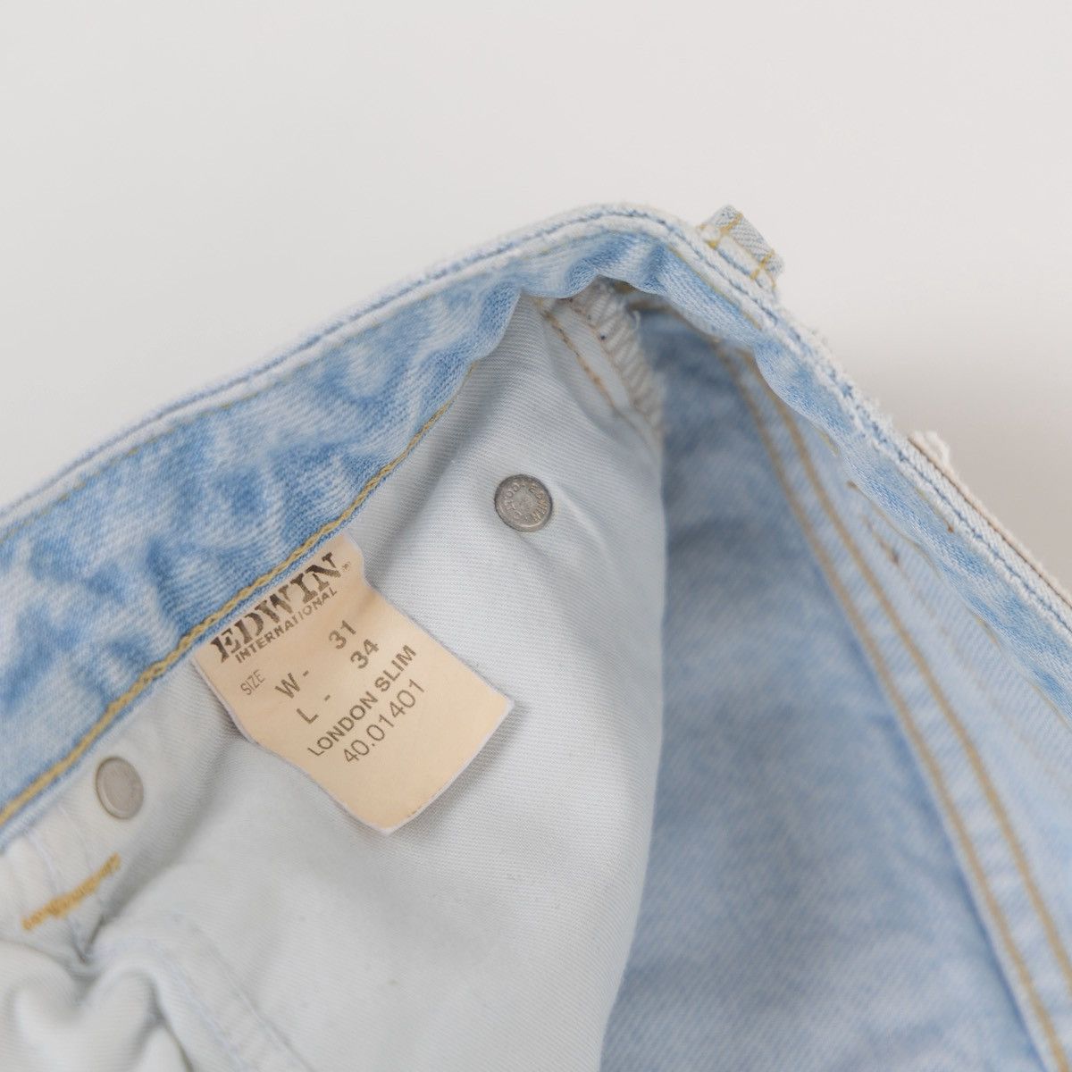 Edwin Edwin Womens London Slim Jeans Light Wash Denim Vintage Size 28" / US 6 / IT 42 - 6 Thumbnail