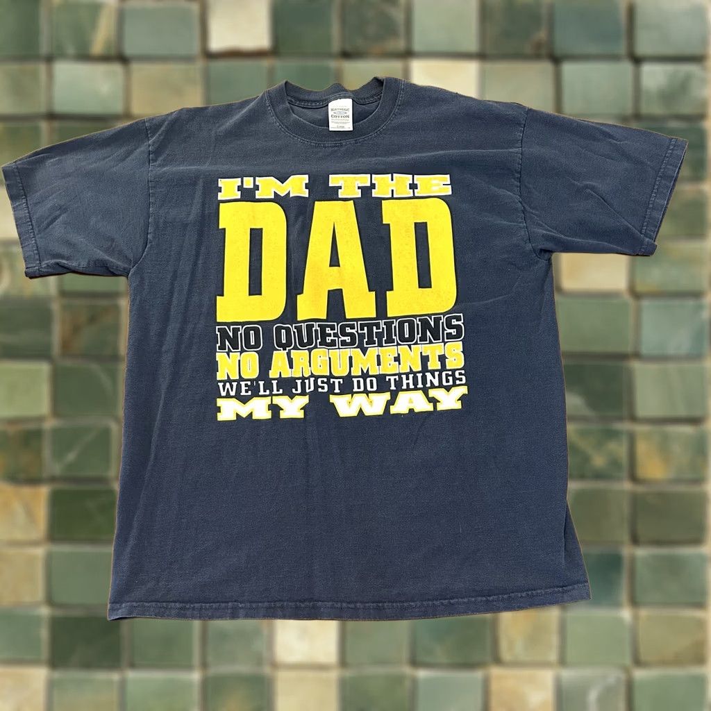 Tultex VINTAGE 90s Tultex Dad T Shirt XL Do Things My Way Navy Blue Mens Size US XL / EU 56 / 4 - 1 Thumbnail