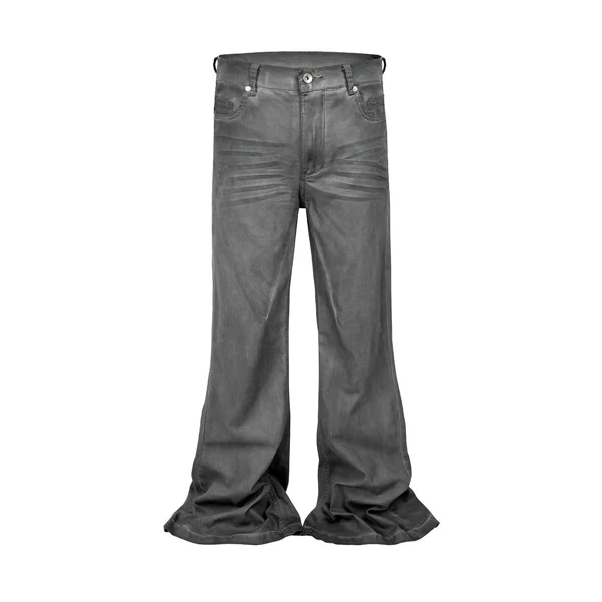 Jean Distressed grey flared straight baggy design jeans Size US 33 - 1 Thumbnail