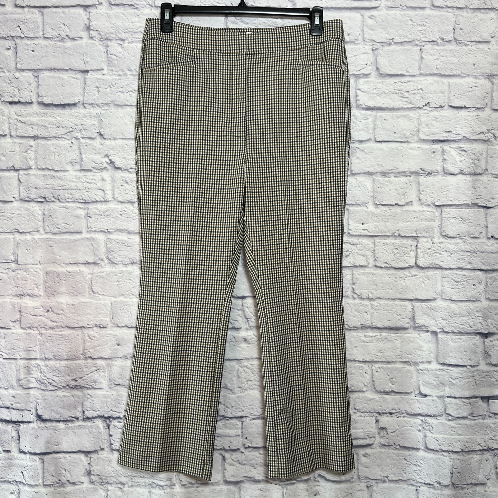 Anthropologie Anthropologie Maeve Gingham Kick Flare Pants Brown Size 14 Size 36" / US 14 / IT 50 - 1 Thumbnail