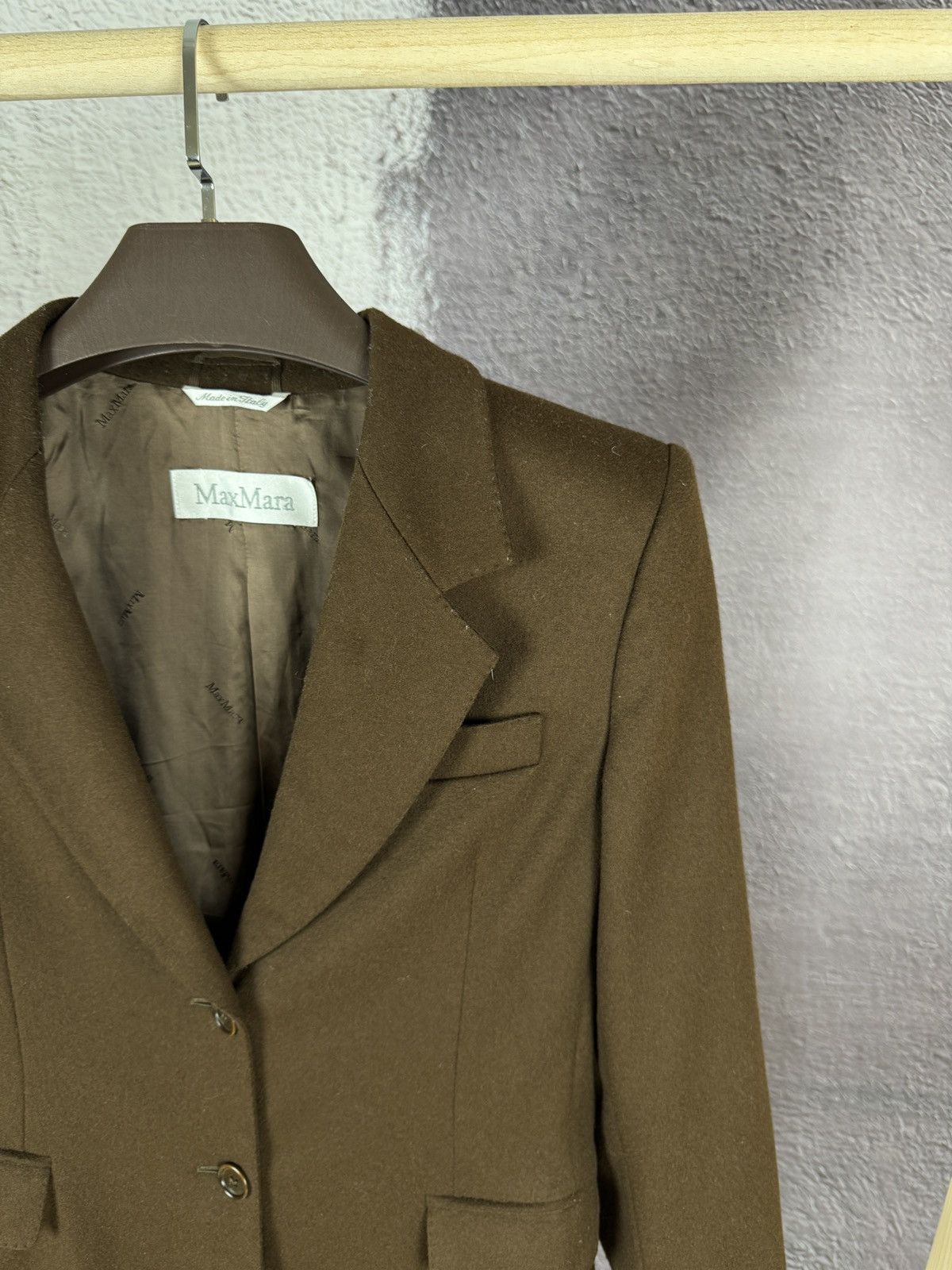 Max Mara Max Mara wool cashmere brown 2 button blazer Size S / US 4 / IT 40 - 4 Thumbnail