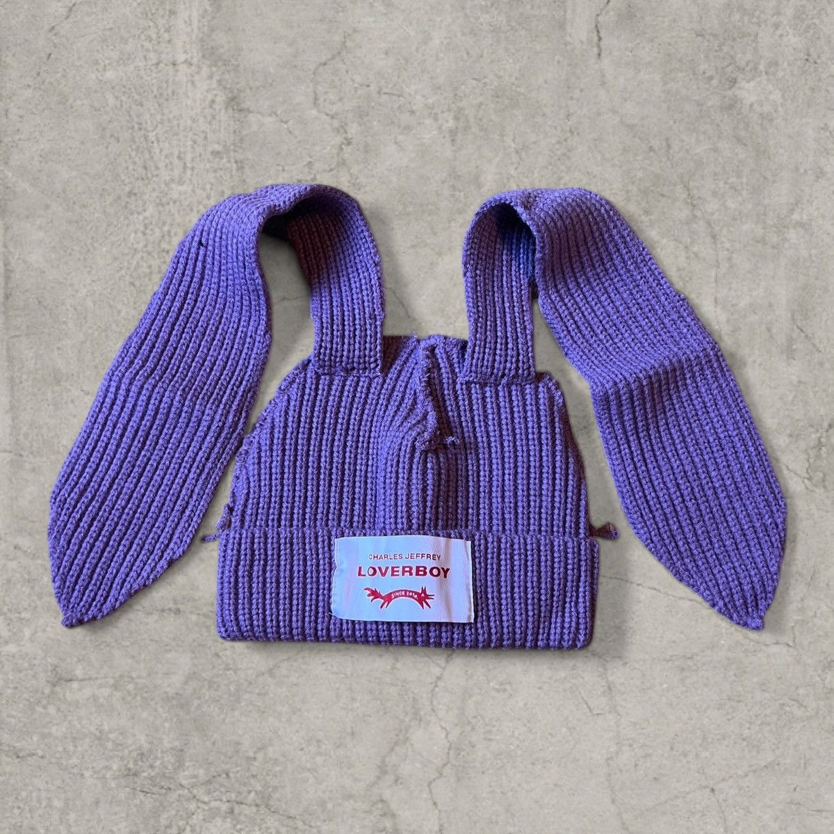Japanese Brand Cool vintage style beanie, purple/lilac with patch. One size Size ONE SIZE - 1 Thumbnail