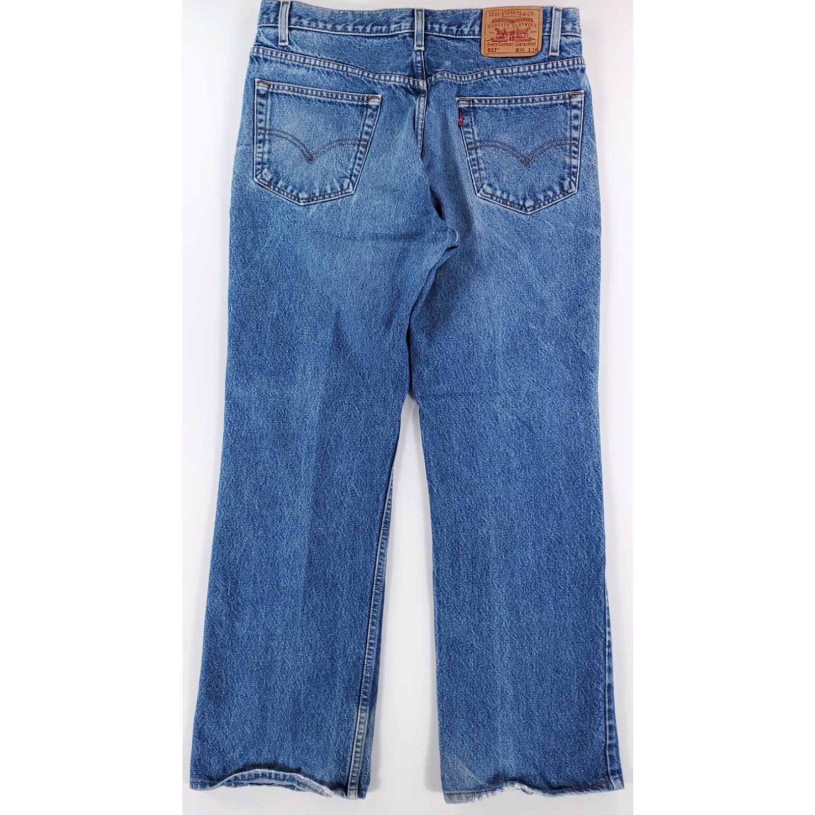 Levi's Levi's 517 Jeans Blue Whiskering Faded Hemmed Mens 36 x 34 36 x 30 Actual Bootcut Jeans Men Blue 517 Size US 36 / EU 52 - 7 Thumbnail
