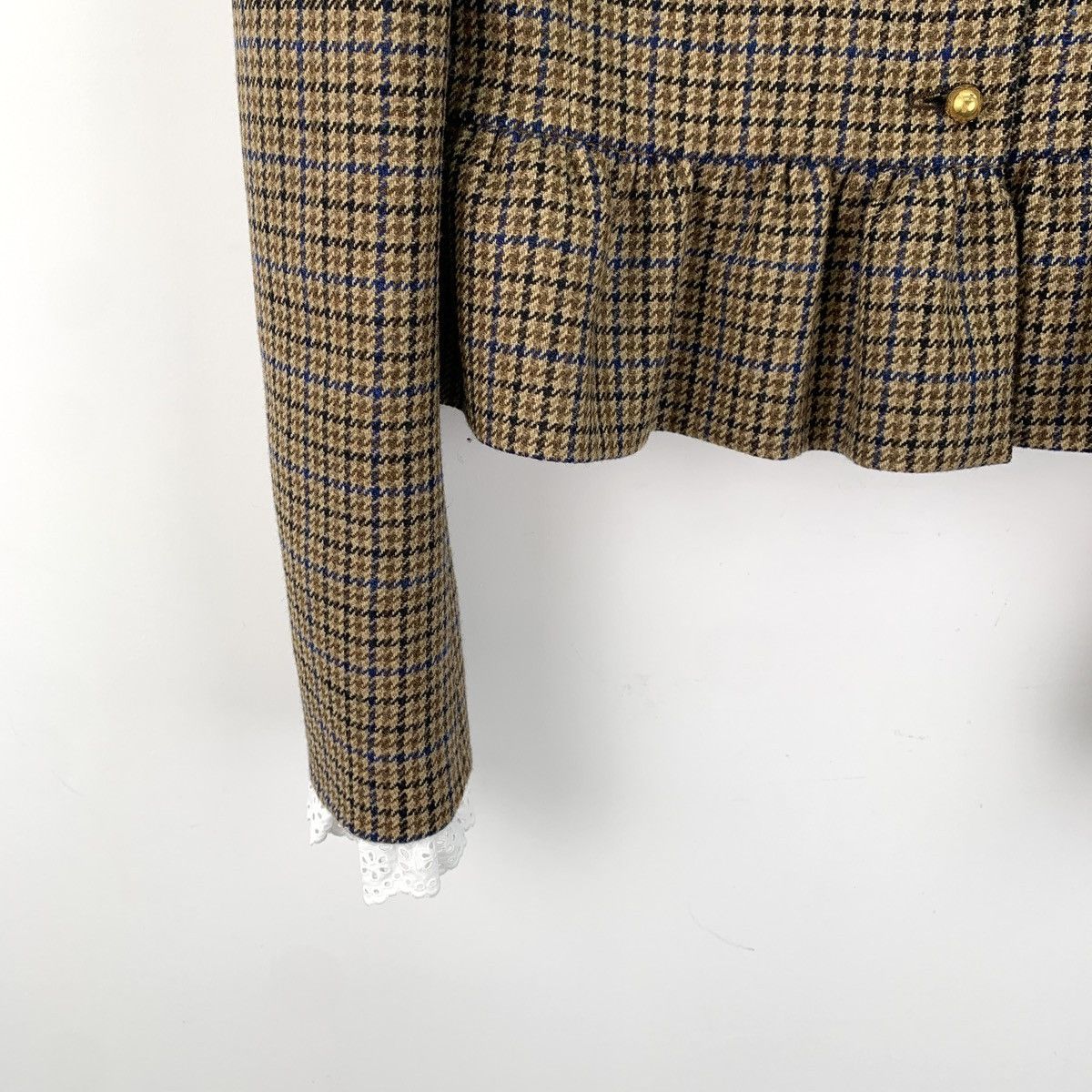 Miu Miu Miu Miu Dark Brown Chambray Wool Lace Jacket Size XS / US 0-2 / IT 36-38 - 4 Thumbnail
