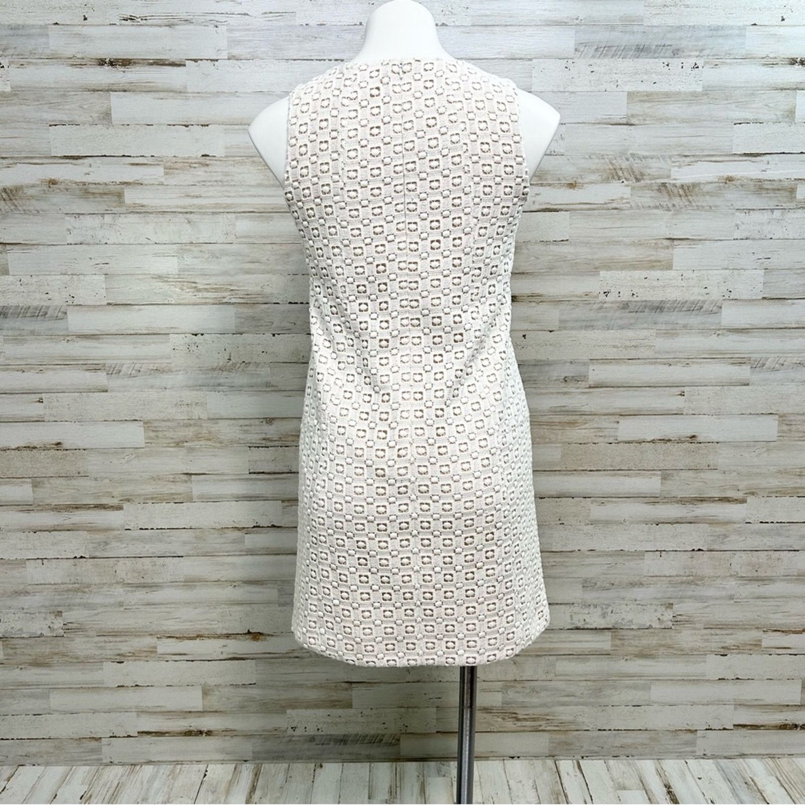Tibi Tibi Sonoran Sleeveless Eyelet Shift Dress Size 0 Ivory Size XS / US 0-2 / IT 36-38 - 9 Thumbnail