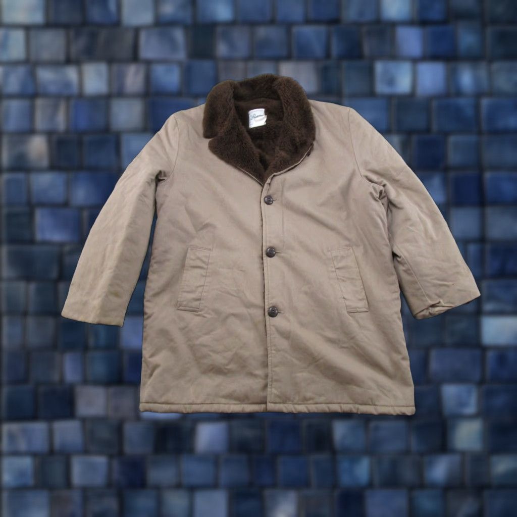 Haband Haband Men’s Fur Lined Coat Tan Button Front Warm Winter Jacket Size L 90s Read Size US L / EU 52-54 / 3 - 1 Thumbnail