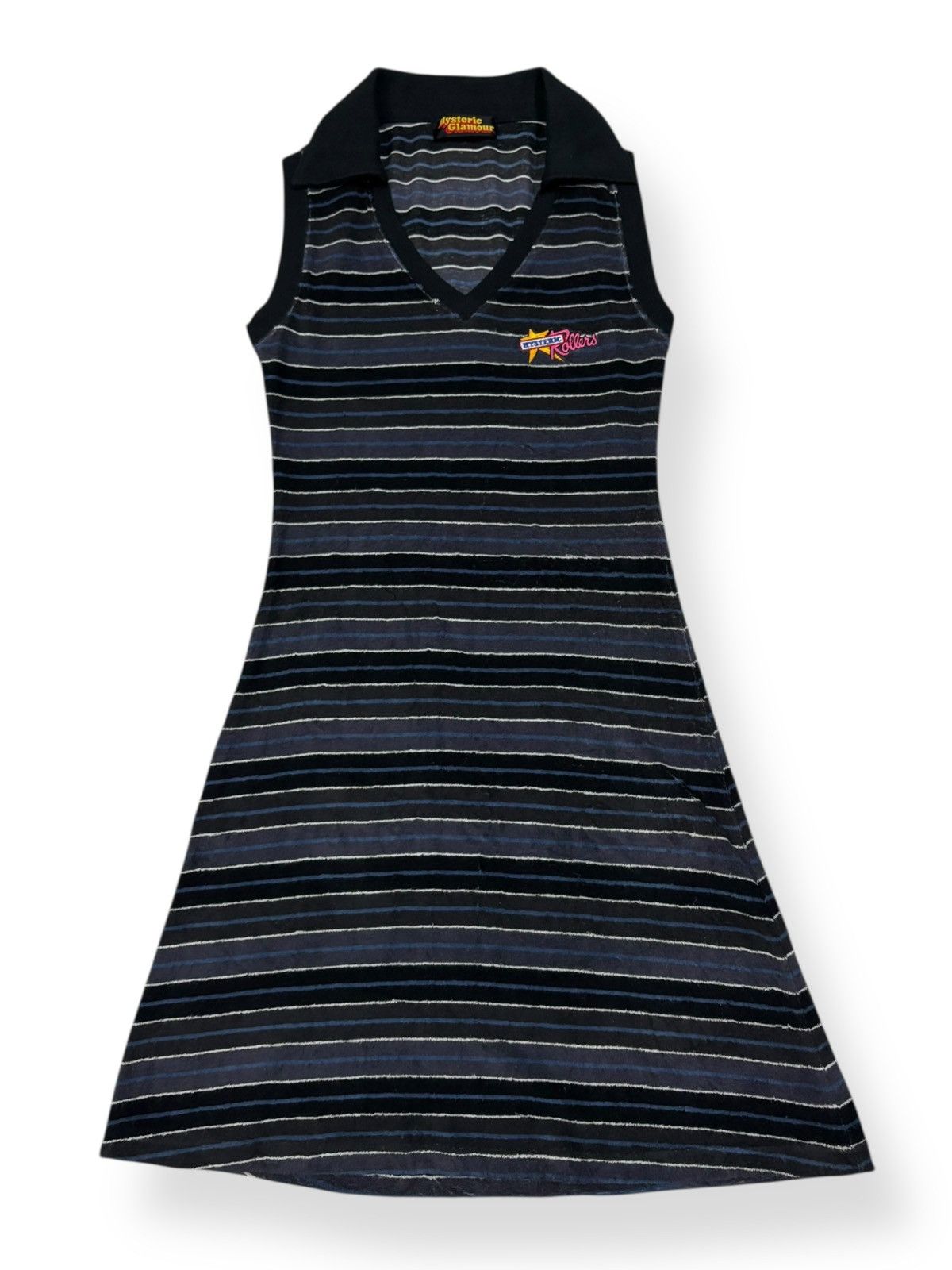 Hysteric Glamour Vintage 2000s Hysterc Glamour Striped Mini Dress Retro-style Size ONE SIZE - 3 Thumbnail