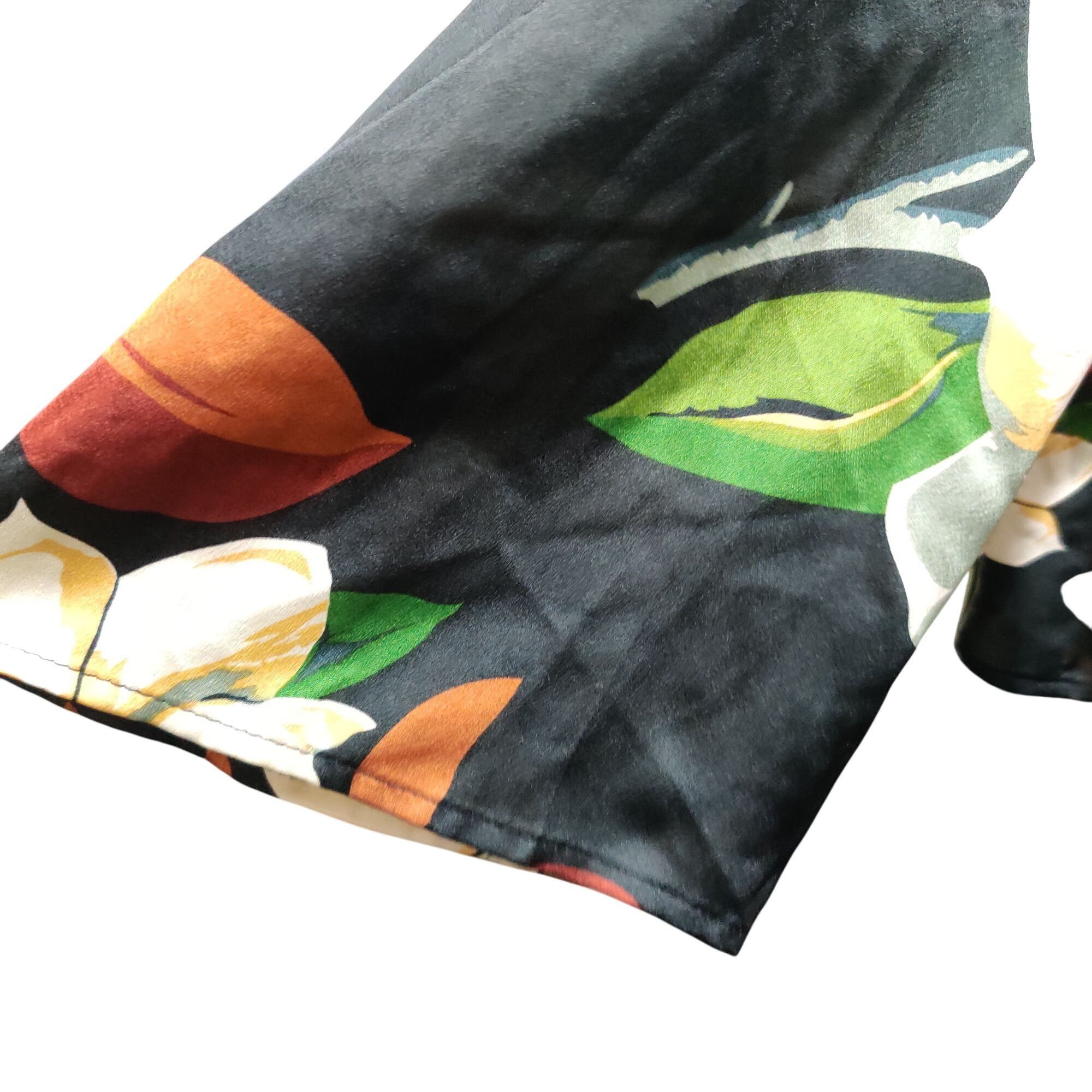 Boohoo Boohoo M/L Black Floral Kimono Open Front Lightweight Jacket Size M / US 6-8 / IT 42-44 - 5 Thumbnail