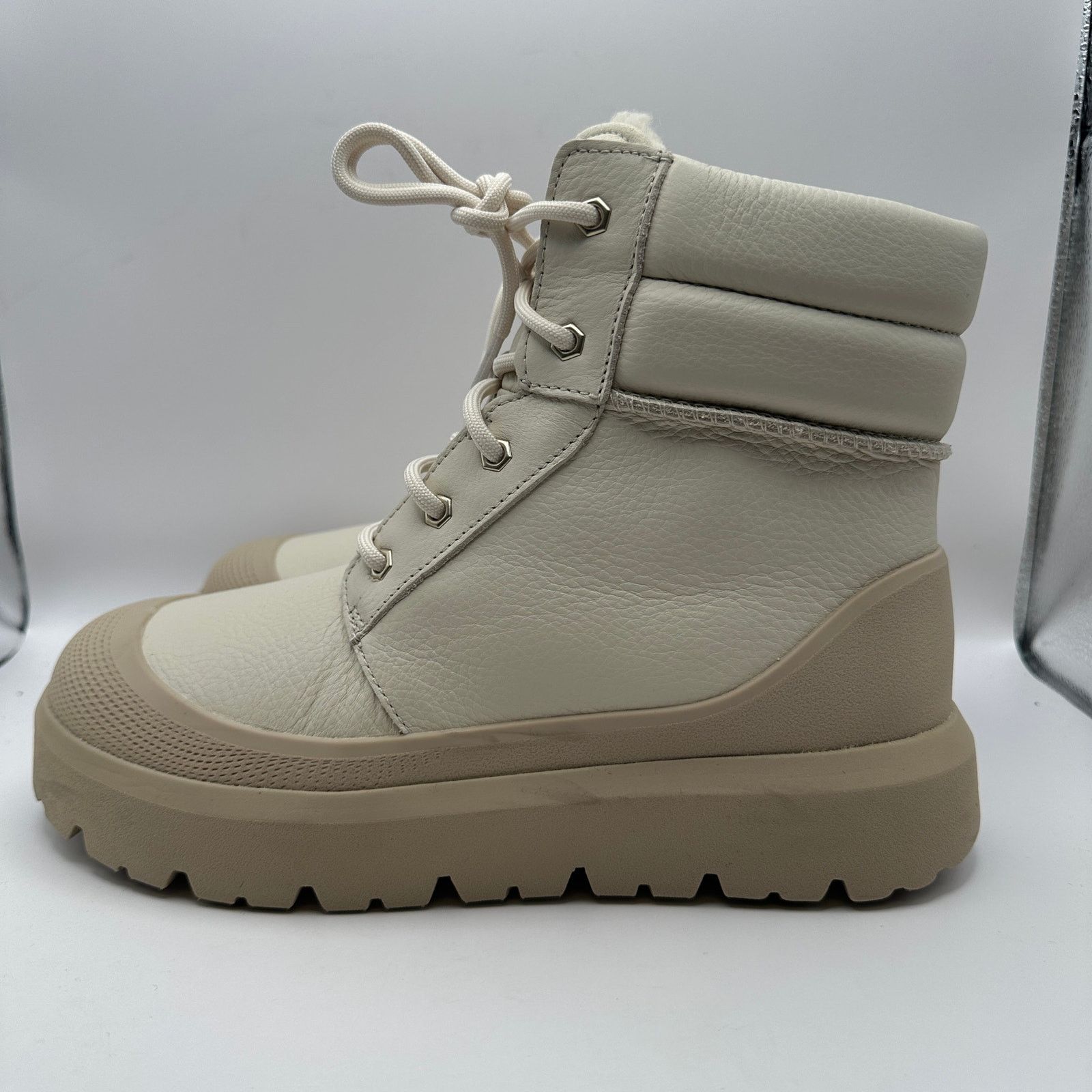 Ugg UGG Neumel High Men's 4 Weather Hybrid Leather Boots White Size US 11 / EU 44 - 2 Thumbnail