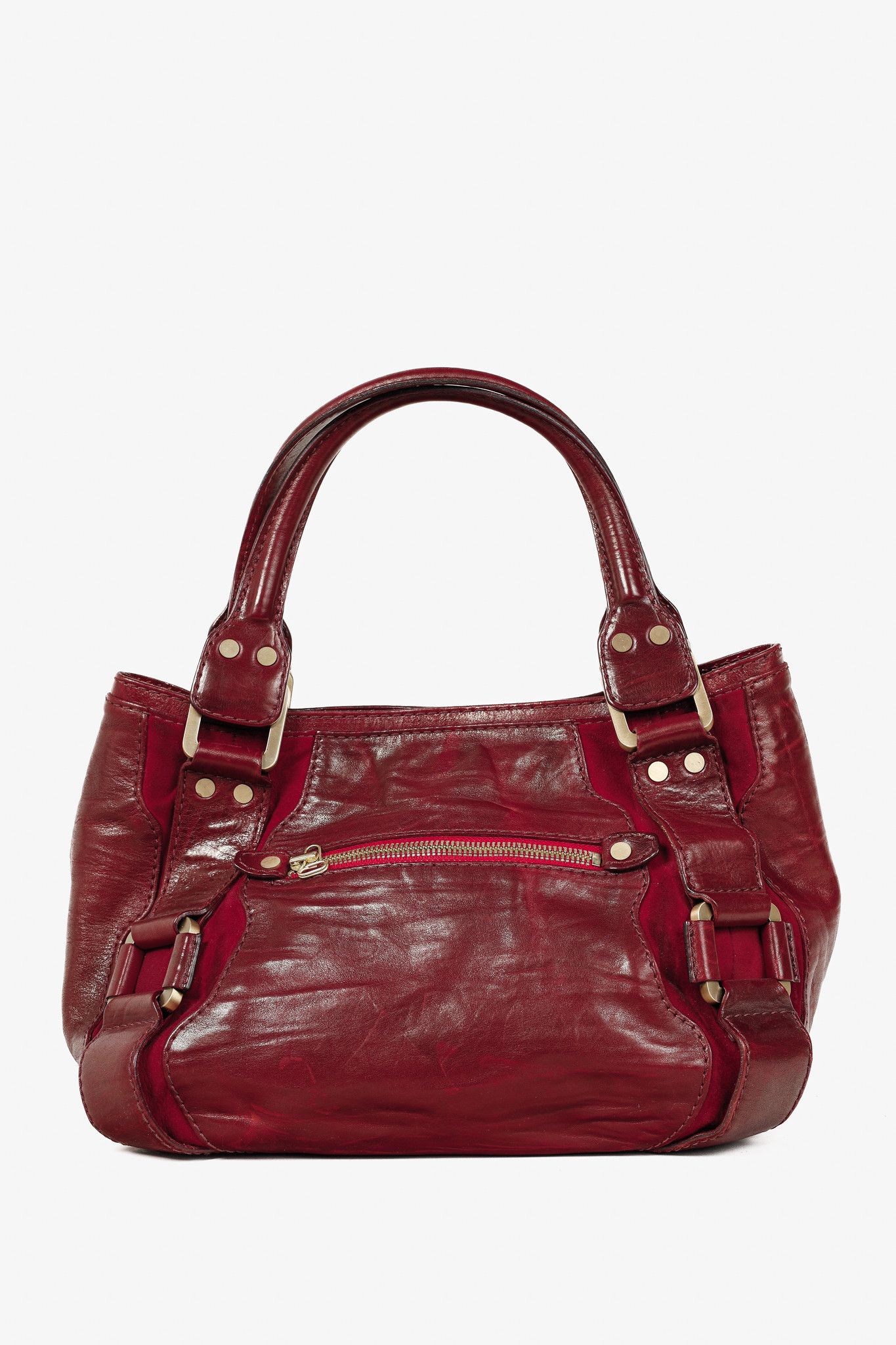 Jimmy Choo Jimmy Choo Mahala Red Slouchy Leather & Suede Shoulder Bag Size ONE SIZE - 4 Thumbnail