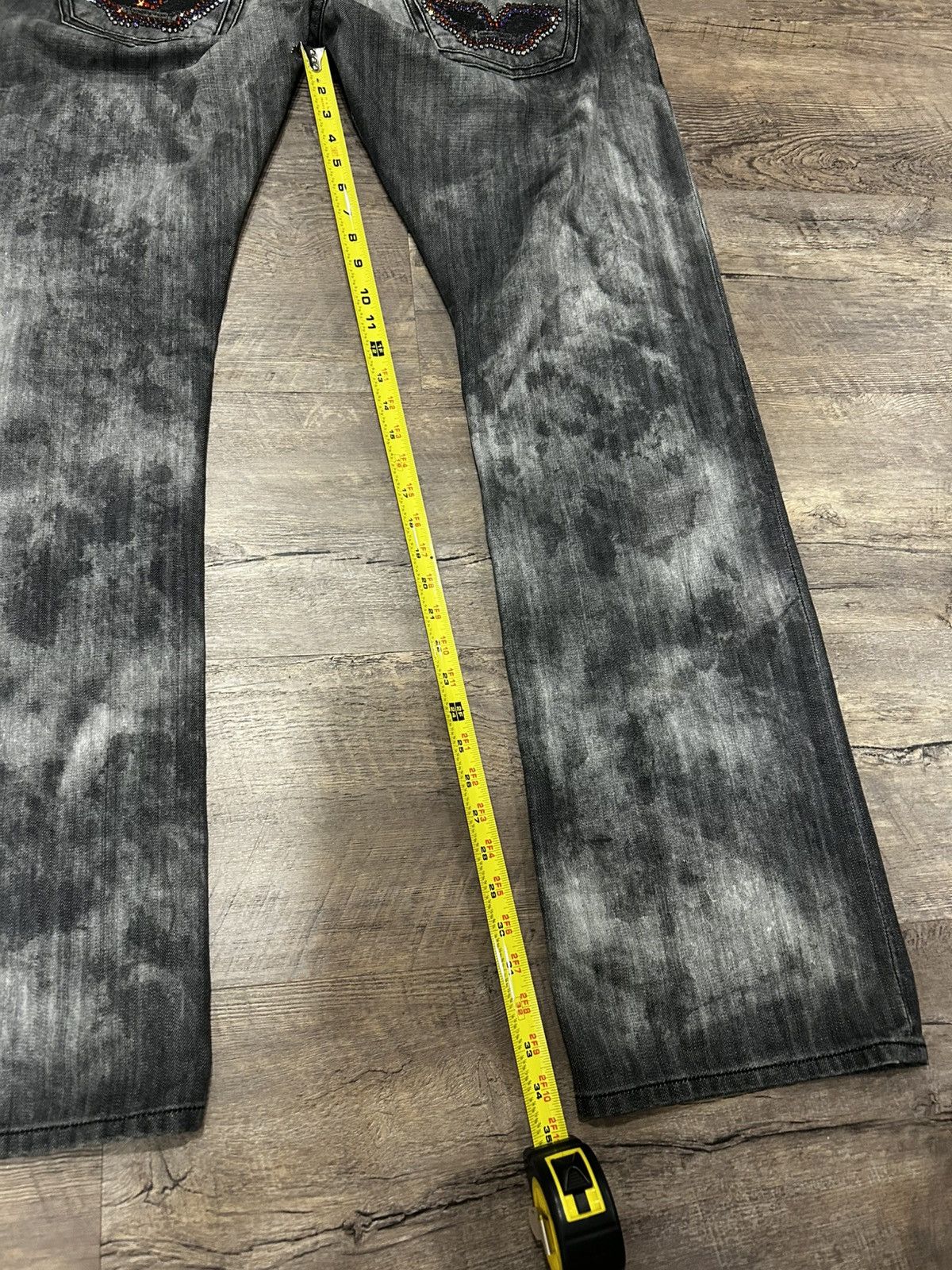 Robins Jeans 🔥 Cherokee Wash Straight Jeans with Custom Crystals 🔥 Size US 40 / EU 56 - 13 Thumbnail