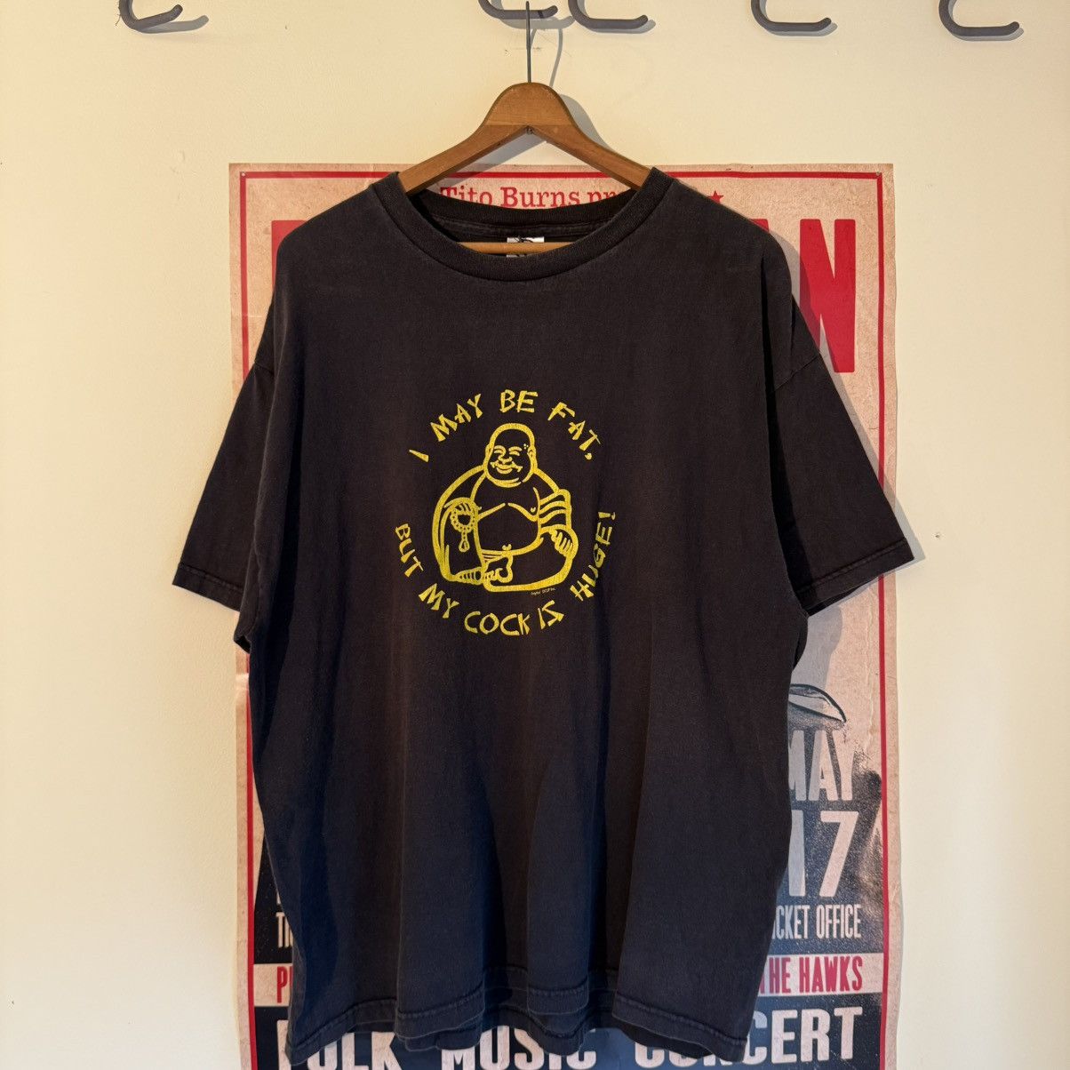 Vintage Vintage Buddha “I May Be Fat But My Cock Is Huge” Funny tee Size US XL / EU 56 / 4 - 1 Thumbnail
