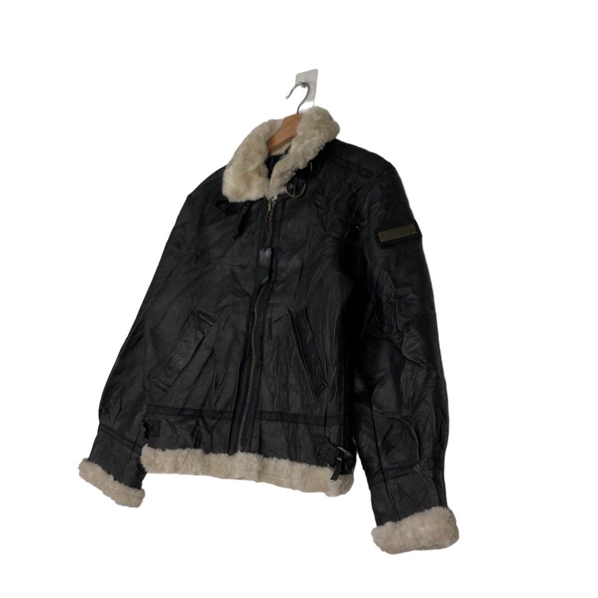 Japanese Brand 🔥Vtg Genuine Leather Jacket Suntory Coffee Boss Shearling Size US L / EU 52-54 / 3 - 3 Thumbnail
