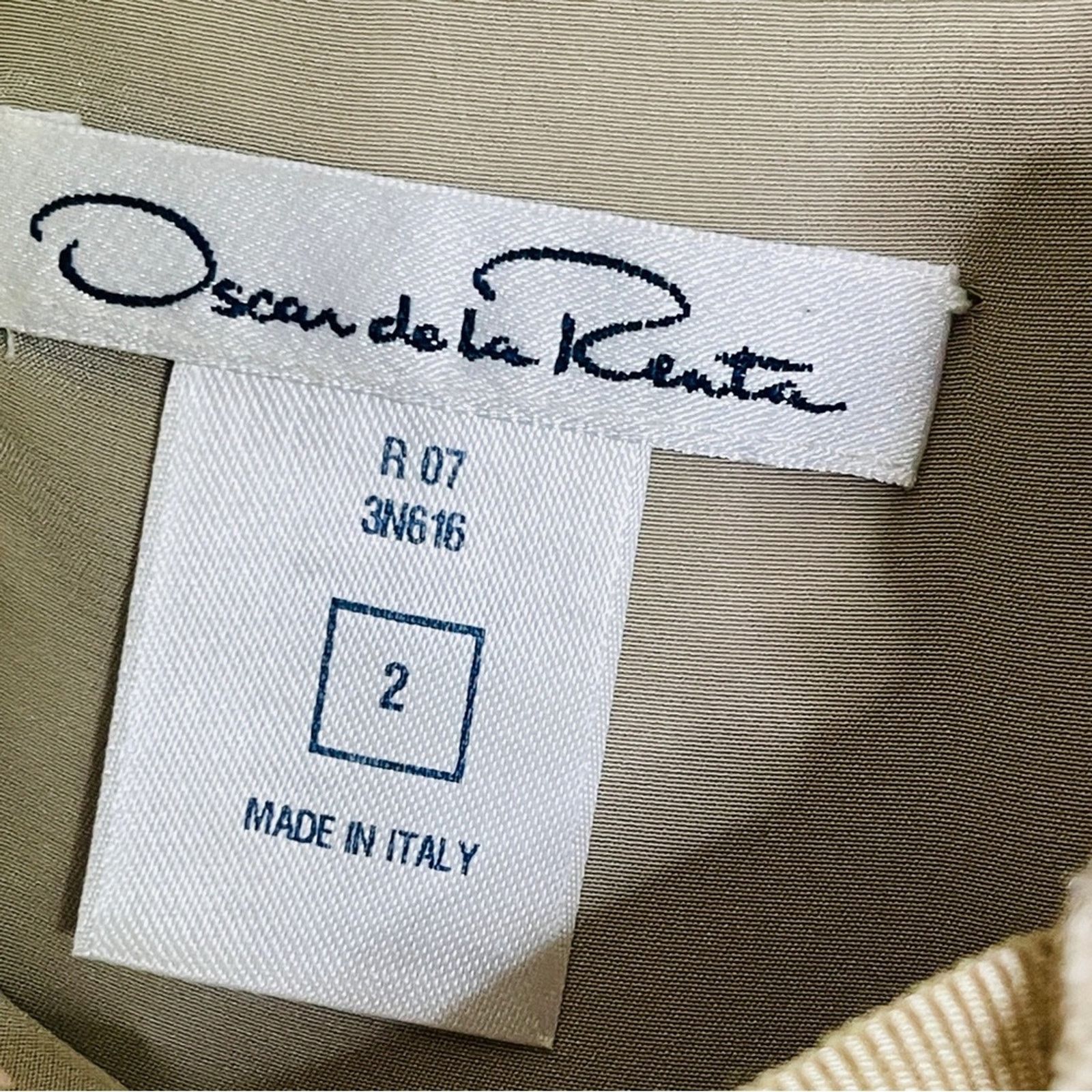 Oscar De La Renta Oscar Del La Renta Tan Cotton Short Summer Mini Dress Size XS / US 0-2 / IT 36-38 - 4 Thumbnail