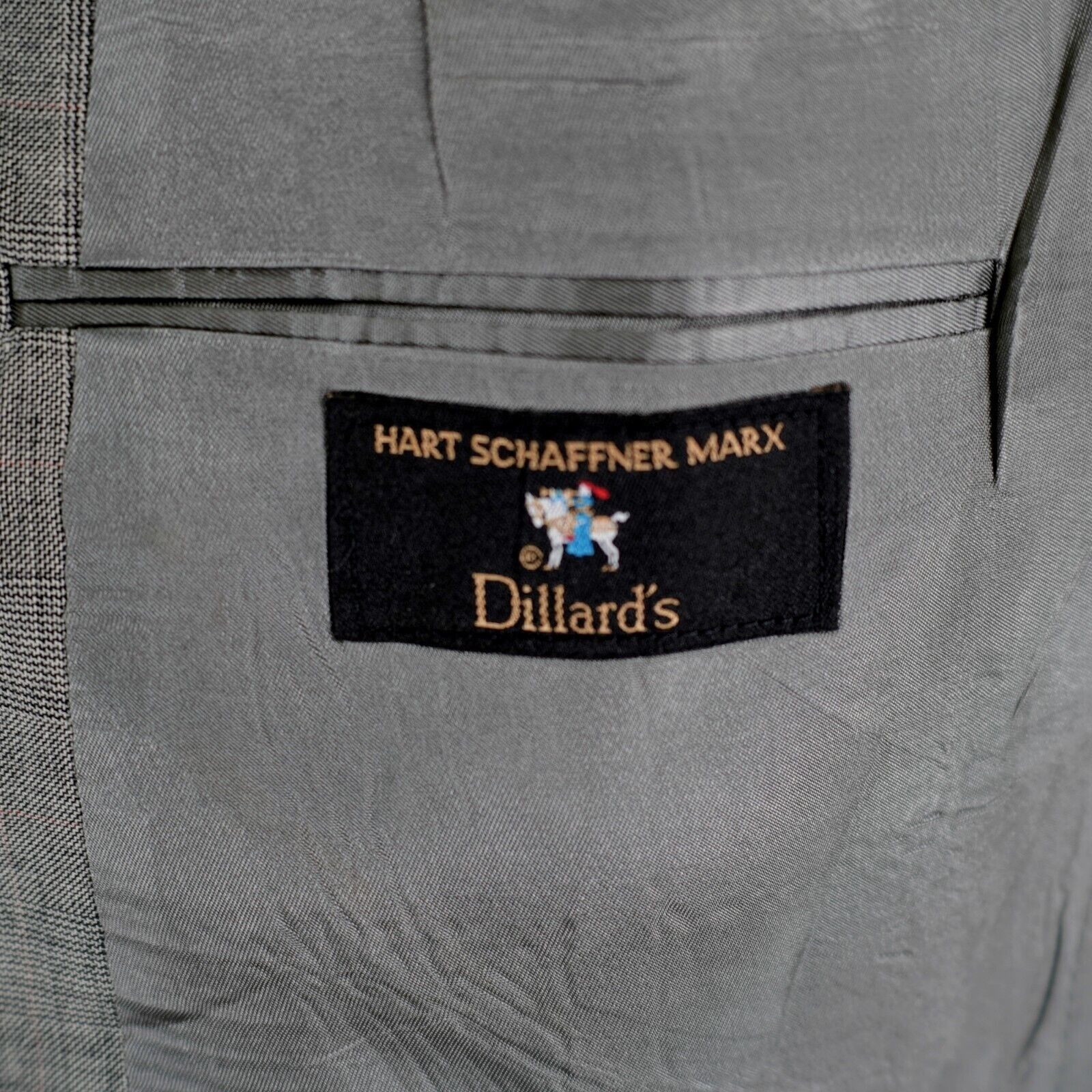 Hart Schaffner Marx Hart Schaffner Marx Wool Gray Glen Plaid W/ Red Windowpane 2 Size 42L - 9 Thumbnail