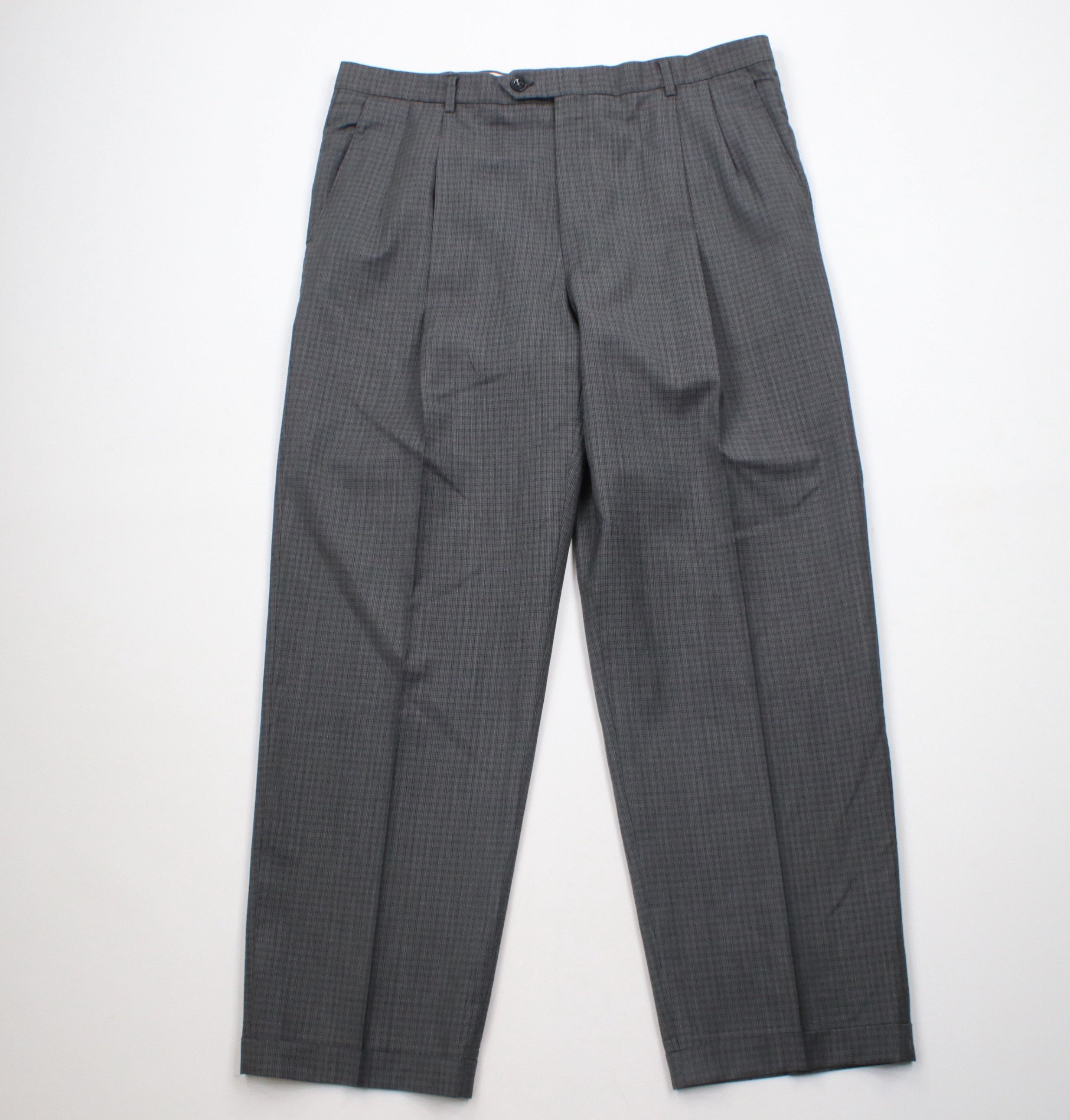 Vintage Vintage 90s Streetwear Wide Leg Cuffed Chino Pants Plaid USA Size US 36 / EU 52 - 1 Thumbnail
